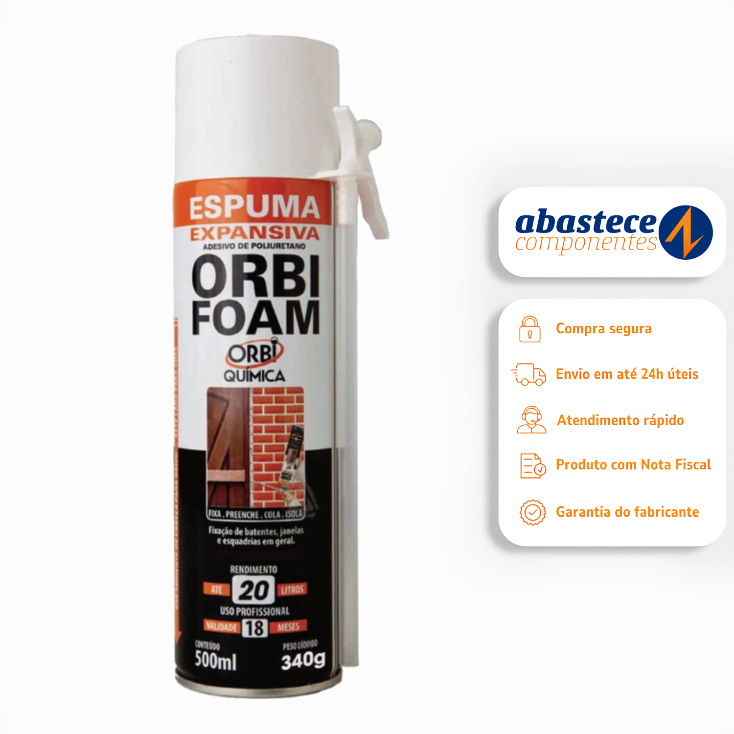 Spray Espuma Poliuretano 300Ml/209G Orbi