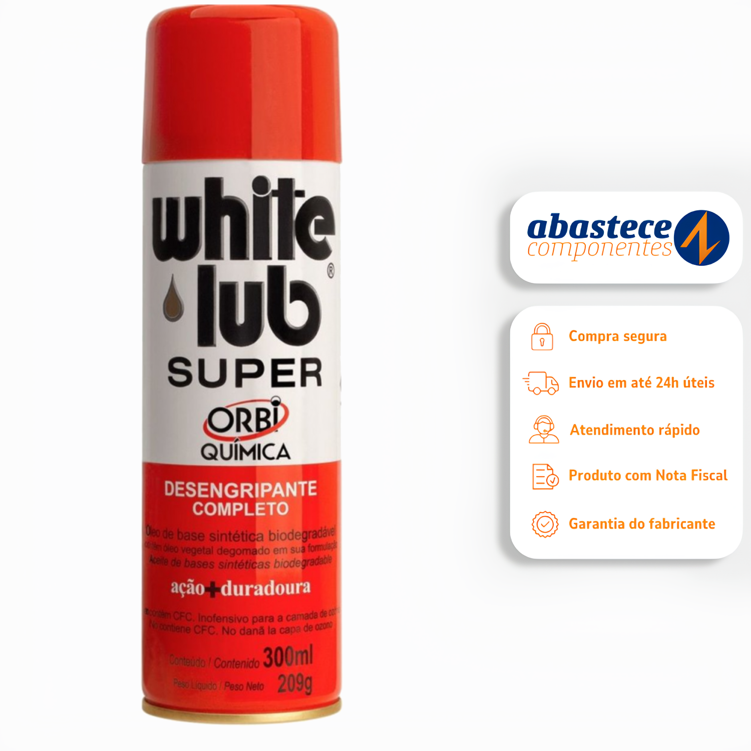 Oleo Lubrificante Spray 300Ml/180G Orbi V2