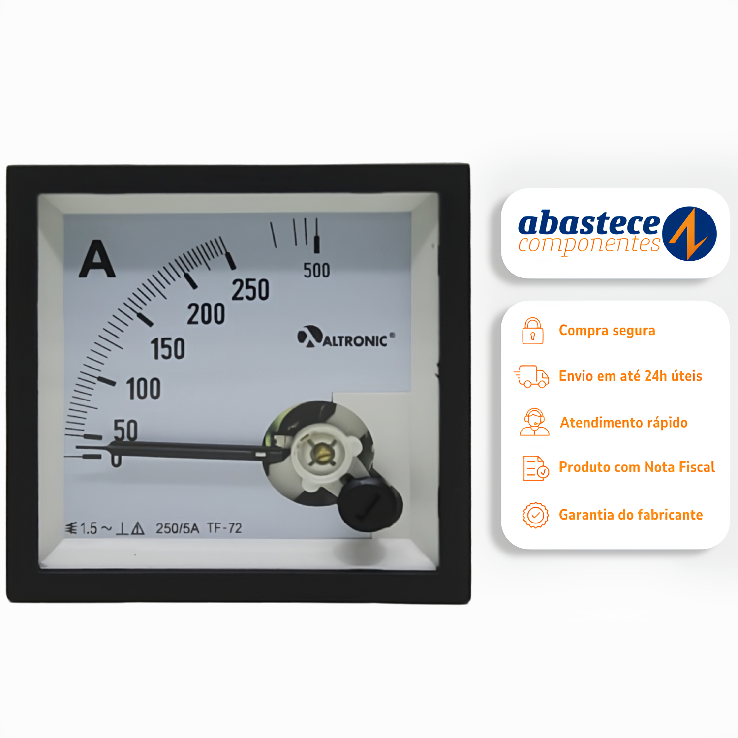 Amperimetro Analogico 96X96 - 800/5A 5AMP96800 Altronic