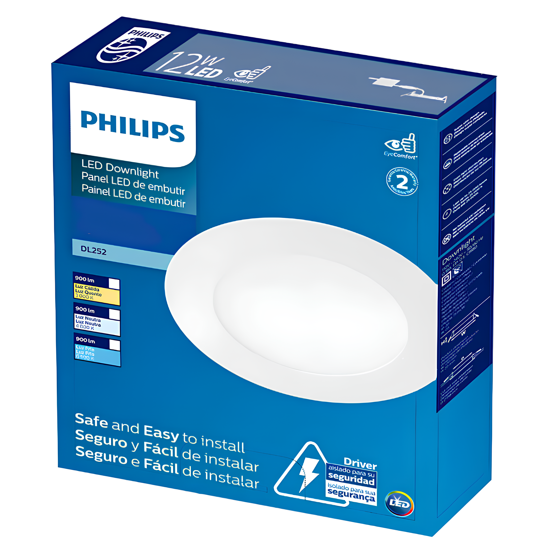 Luminária Led Embutir Redonda 6W 400Lm Bivolt Dl252 Philips