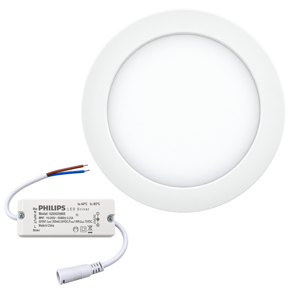 Luminária Led Redonda Sobrepor 18W 1300Lm Bivolt 21Cm Dl252 Philips
