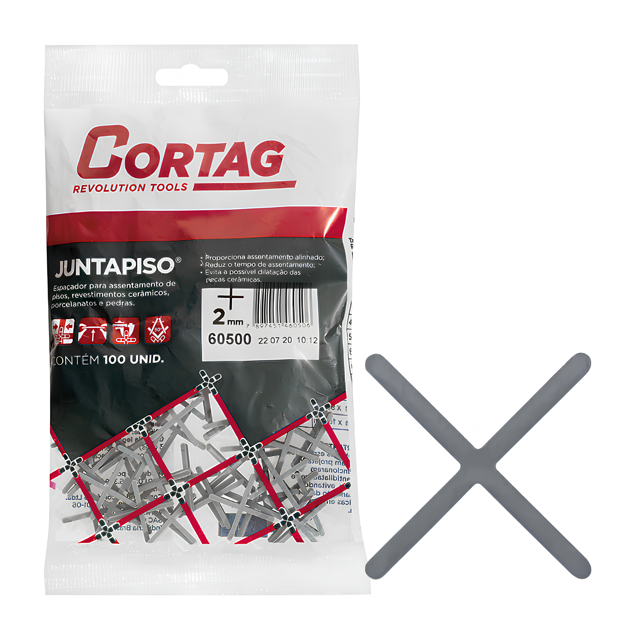 Espaçador Juntapiso 2Mm (100 Un) 60500 Cortag