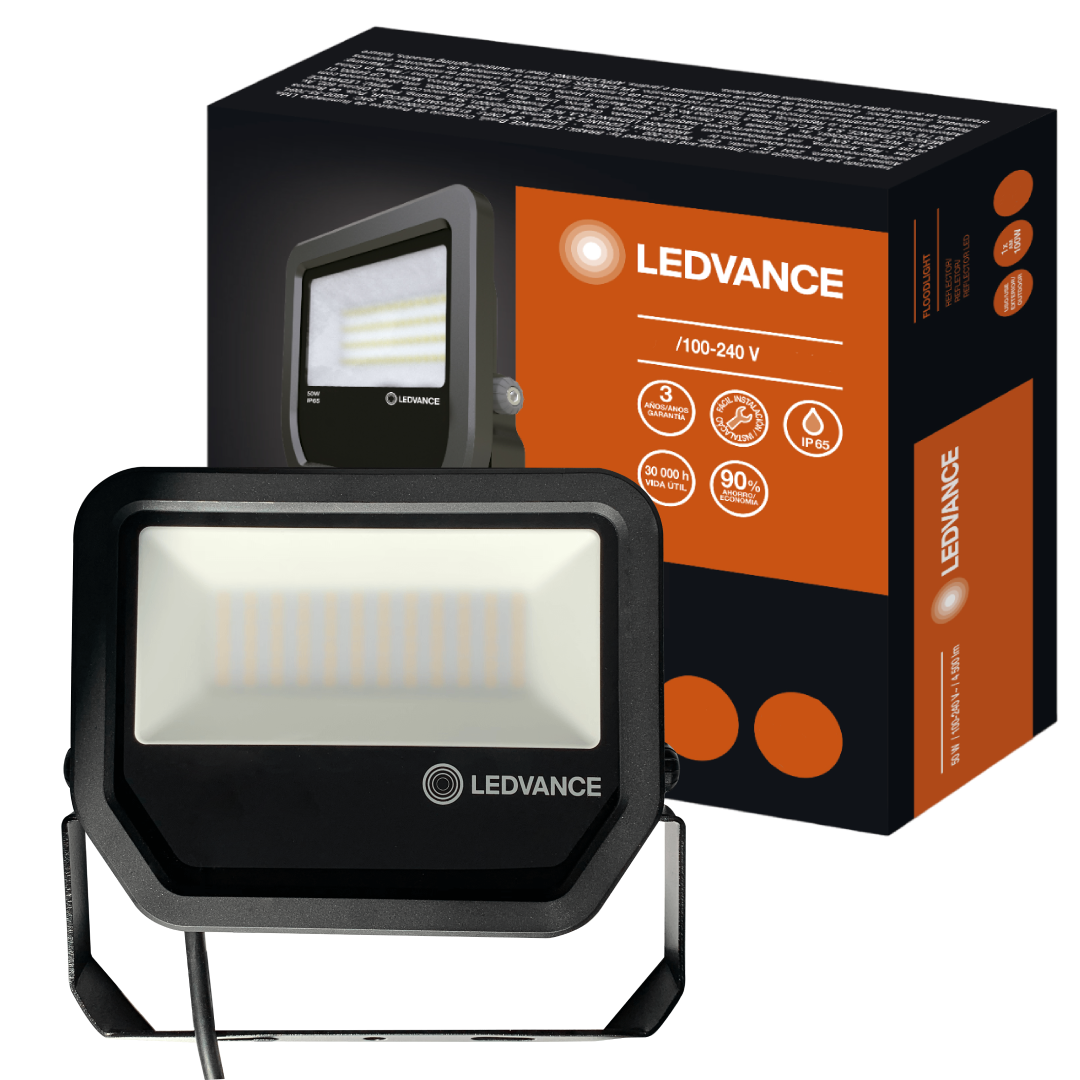 Refletor Led 50W 4000K Bivolt 6000lm Ip65 Preto Pfm Ledvance