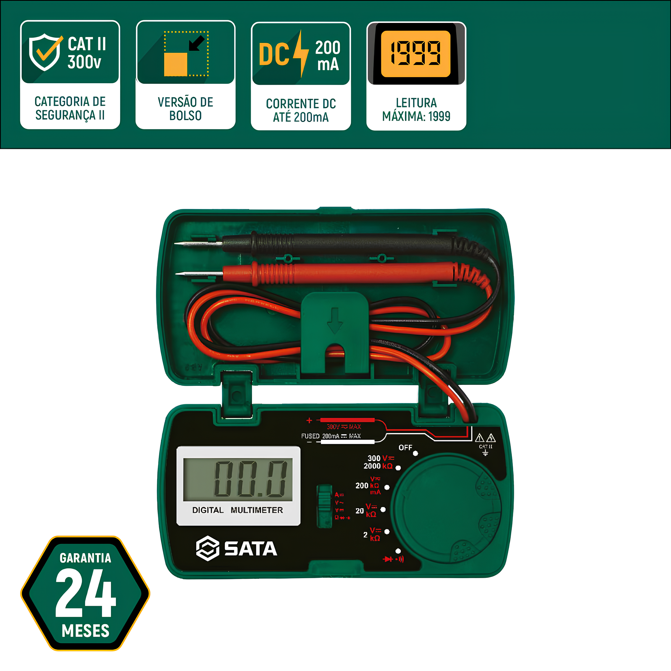 Multímetro Digital De Bolso Stdy03001 Sata