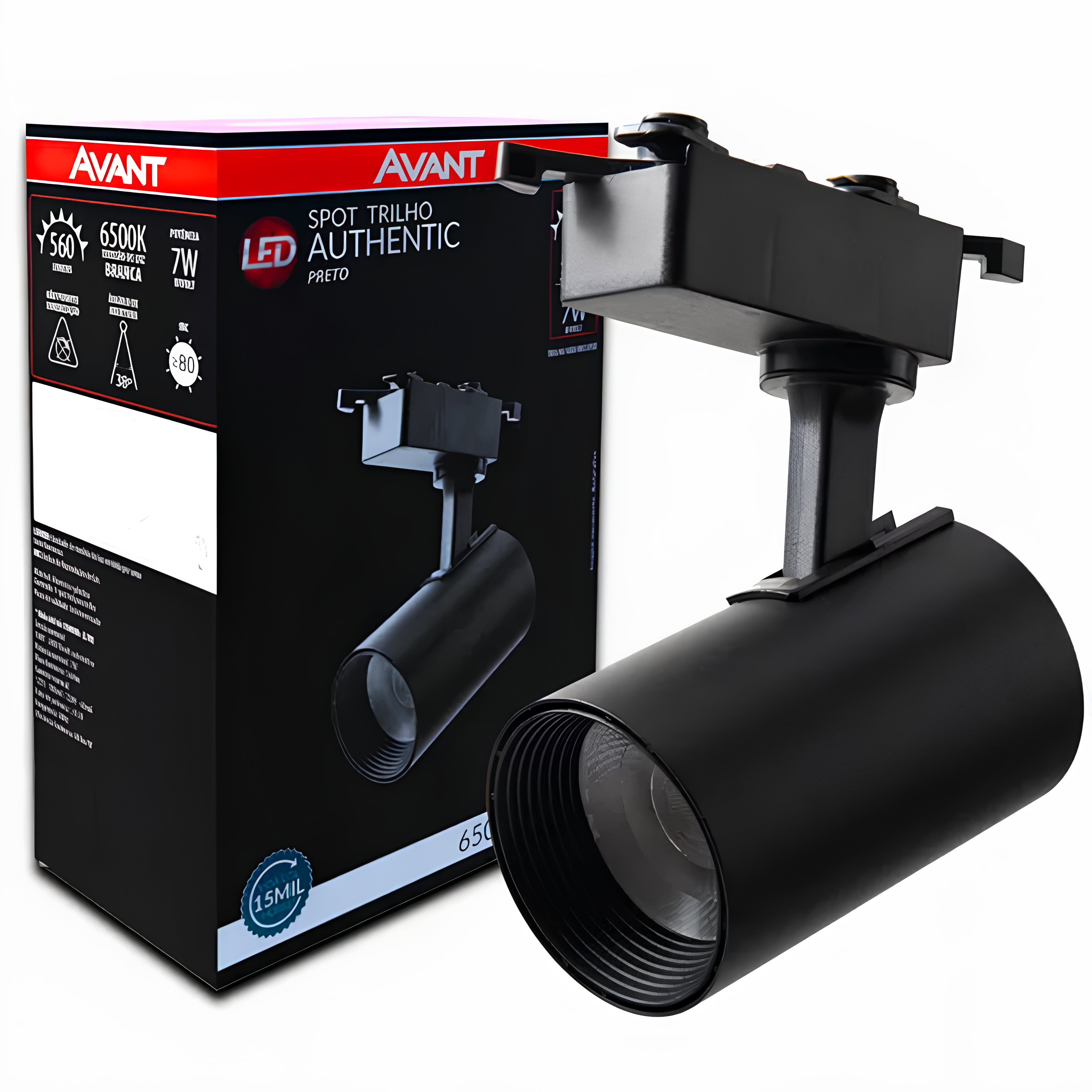 Spot Para Trilho Authentic Preto 7W Bivolt Avant