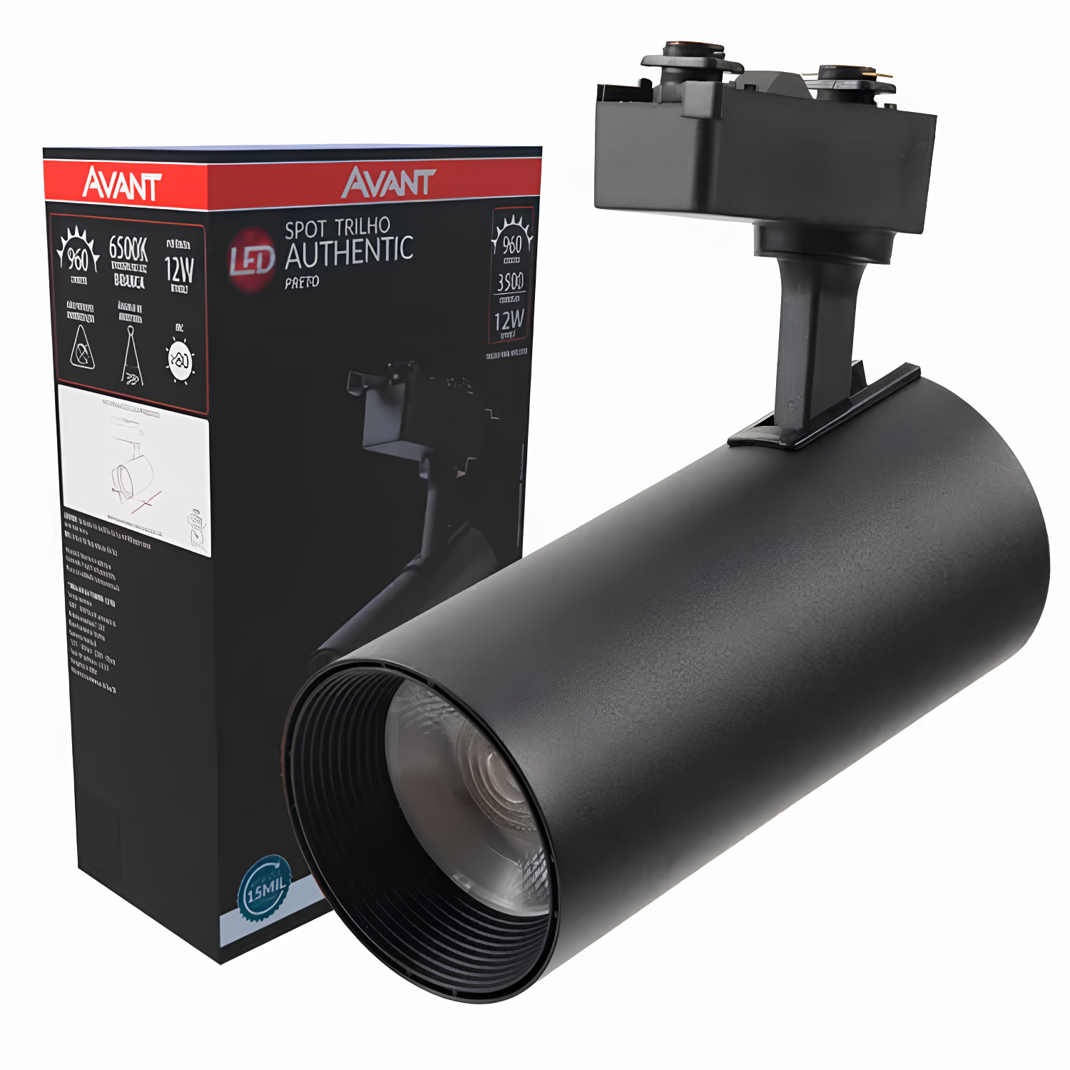 Spot Para Trilho Authentic Preto 12W Bivolt Avant