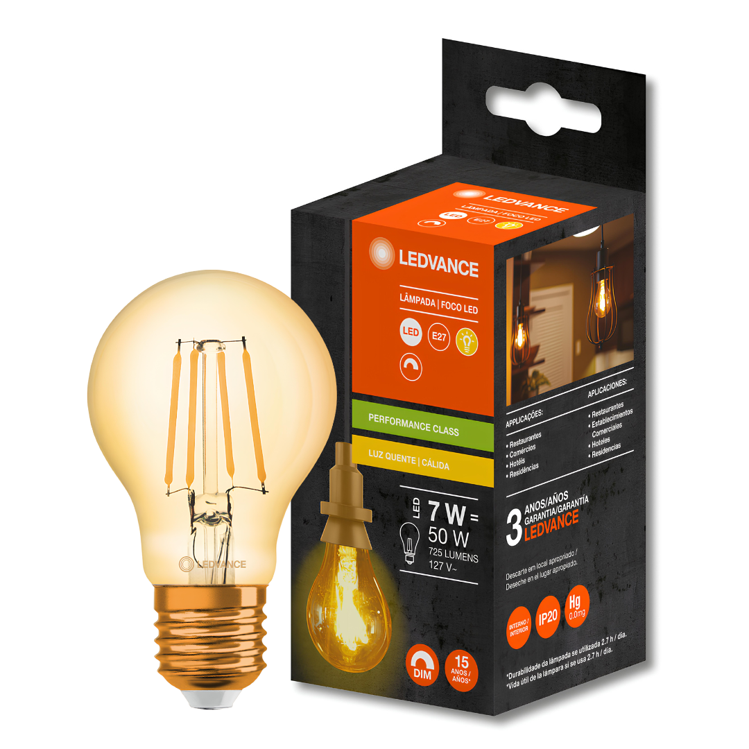 Lampada Led Vintage Filamento Dim 7W 2500K 725Lm Ledvance