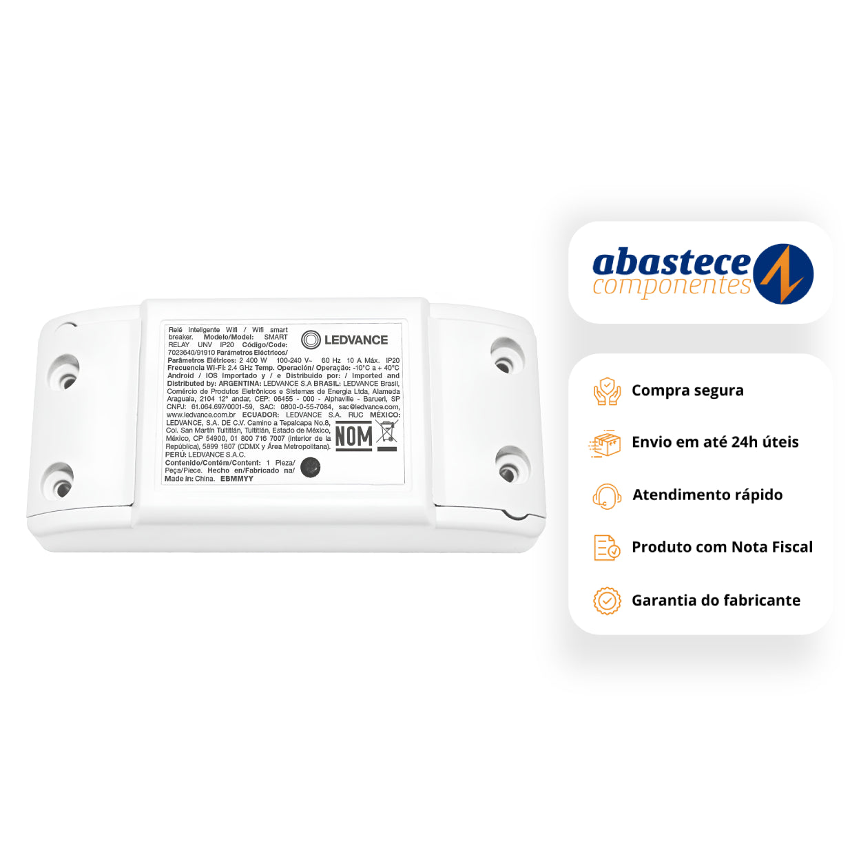 Relé Inteligente Smart Wi-Fi 10A 2400W Bivolt IP20 Ledvance
