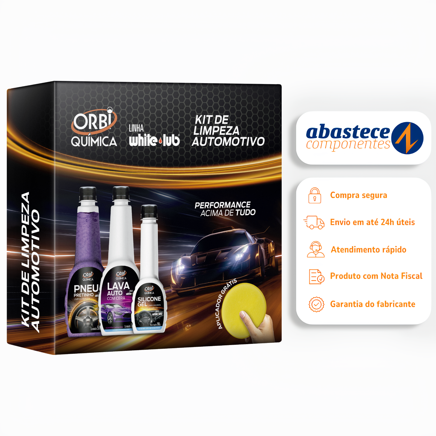 Kit Limpeza Automotiva White Lub Orbi Química