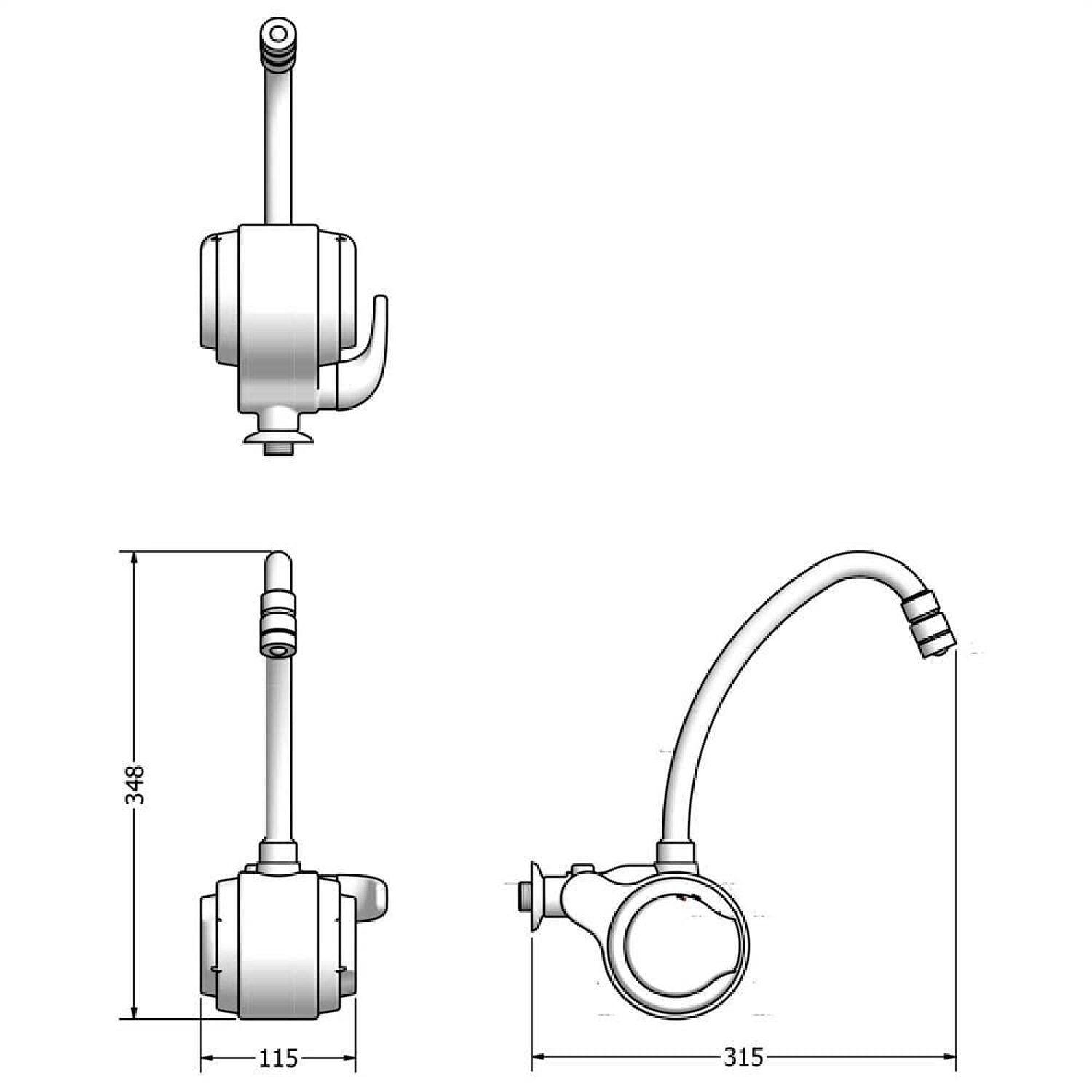 Torneira Elétrica Versátil Cozinha BR 5500W 220V Lorenzetti