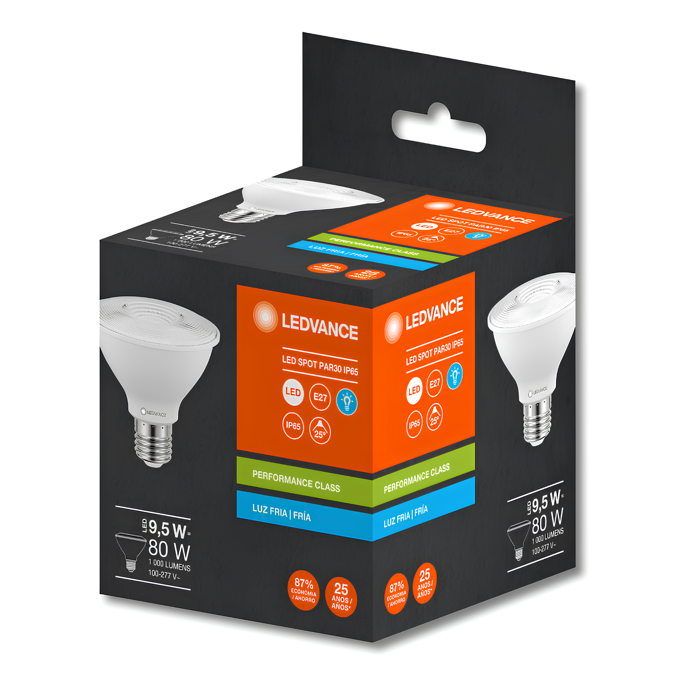 Lampada Led Par30 9,5W 6500K 1000Lm 25° Bivolt E27 Ledvance