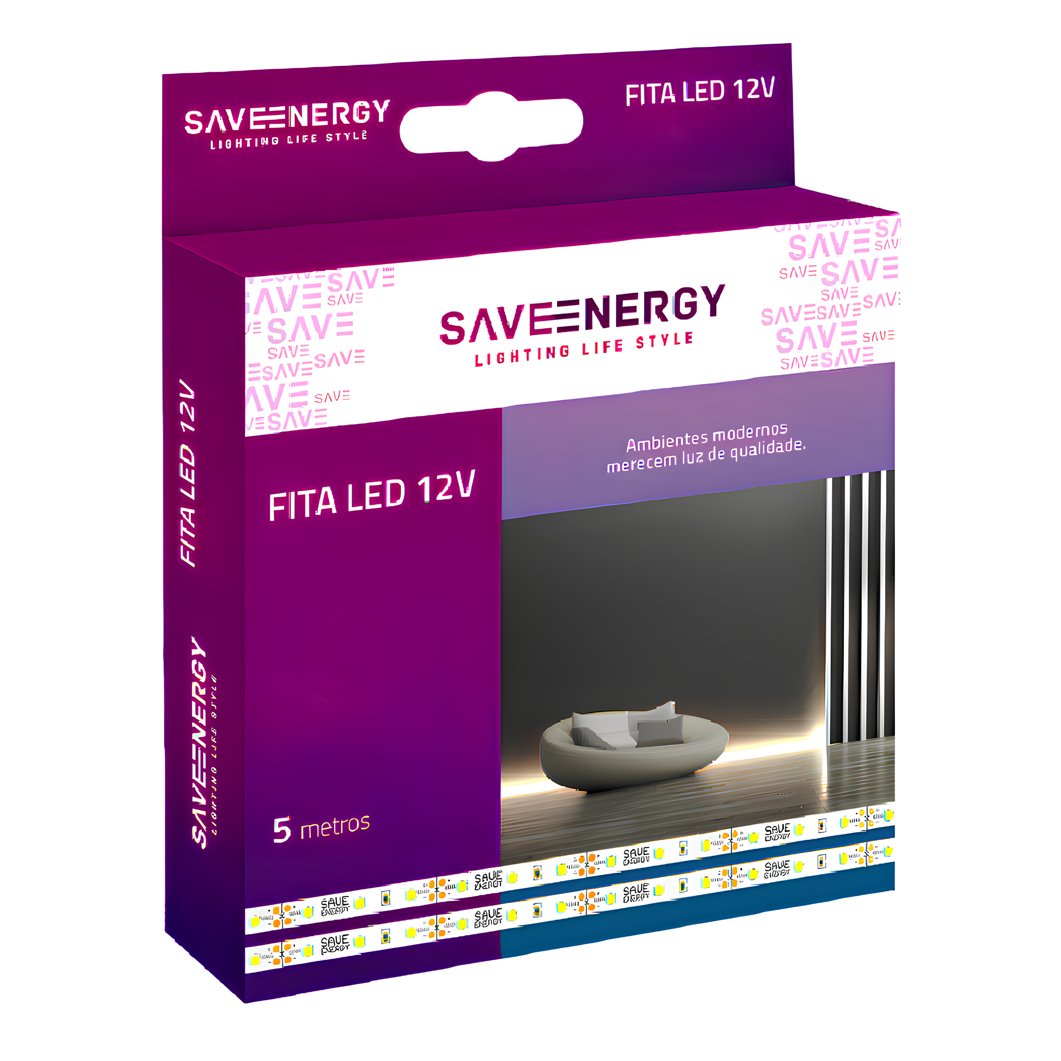 Fita Led 5 Metros 18W/m 1800Lm/m 120° Ip20 12V Saveenergy