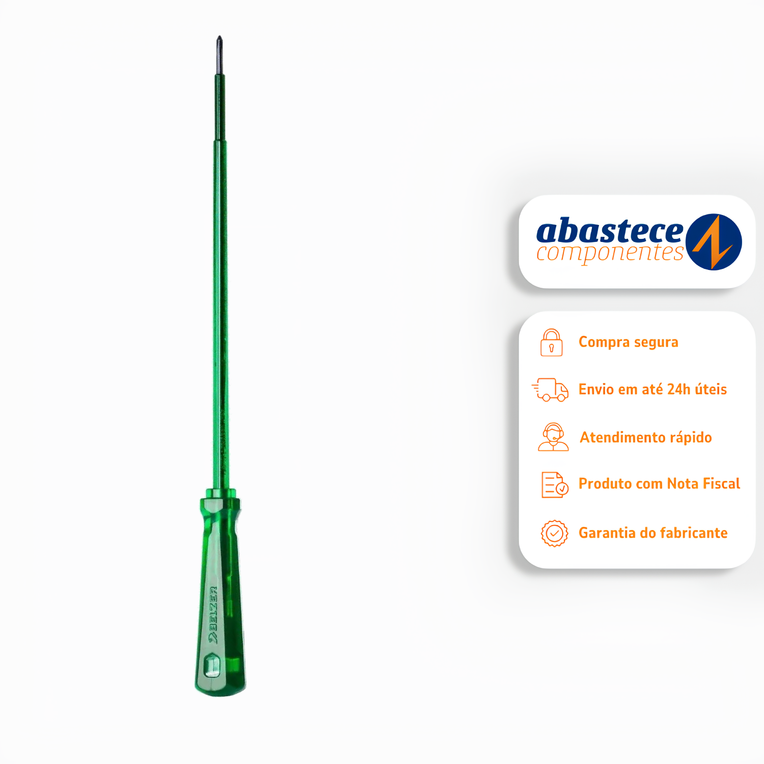 Chave De Fenda Isolada Com Cabo Pvc Translucido Verde 1/4X6” St61427 Sata