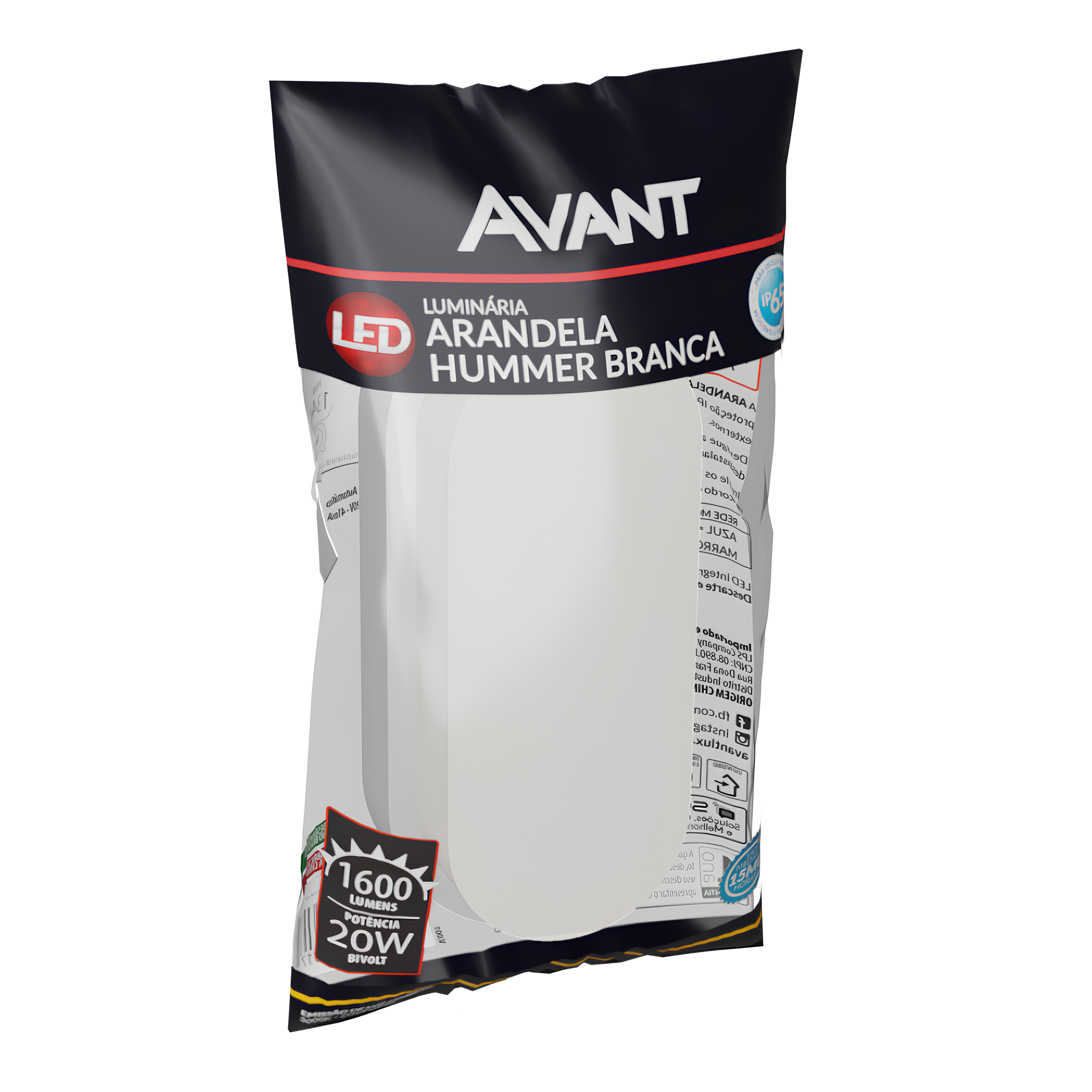 Luminaria Tartaruga EVO Branca 20W 1600Lm IP65 Avant