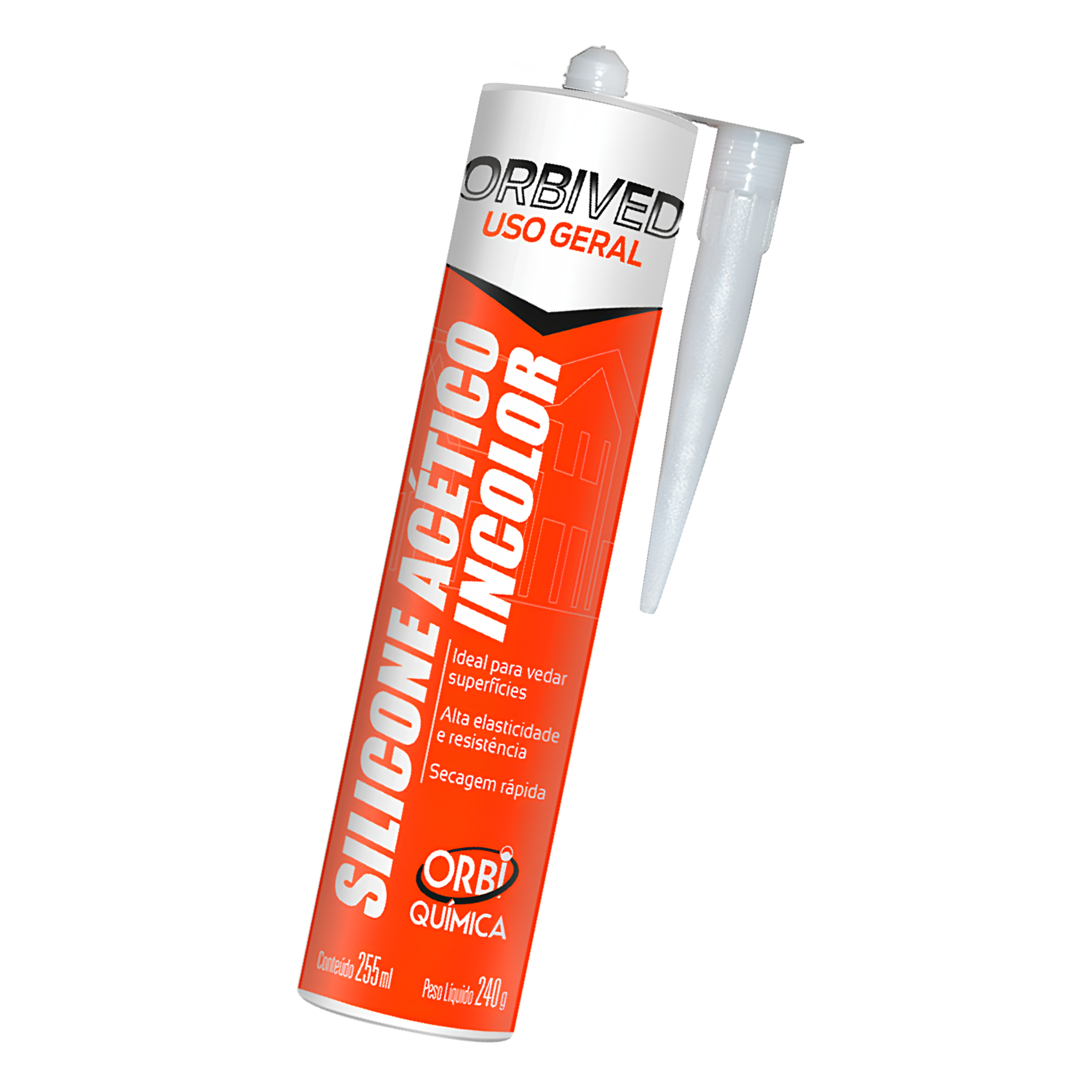 Silicone Acético Incolor Uso Geral 16694 250gr OrbiQuimica