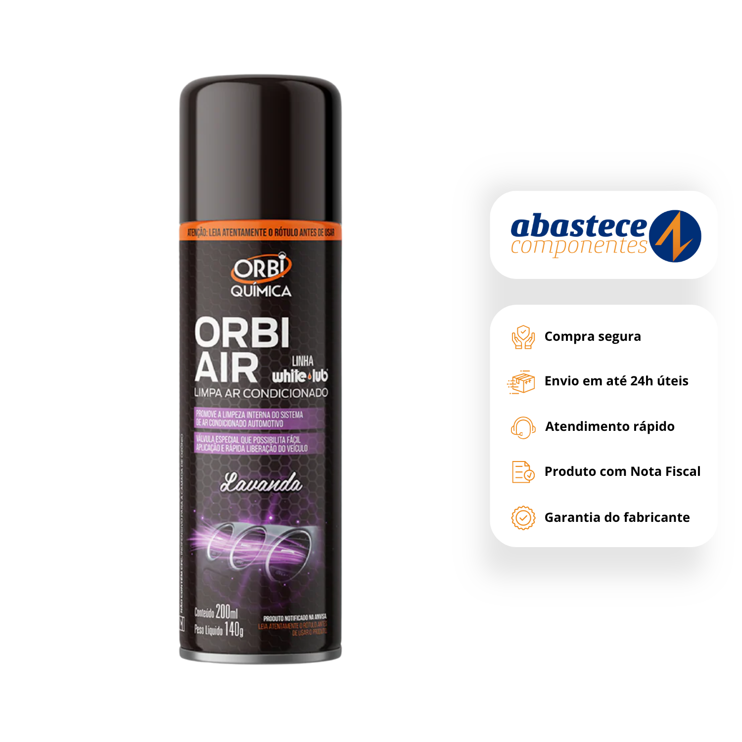 Limpa Ar Condicionado Orbi Air Floral 200ML 140g Orbi Quimica