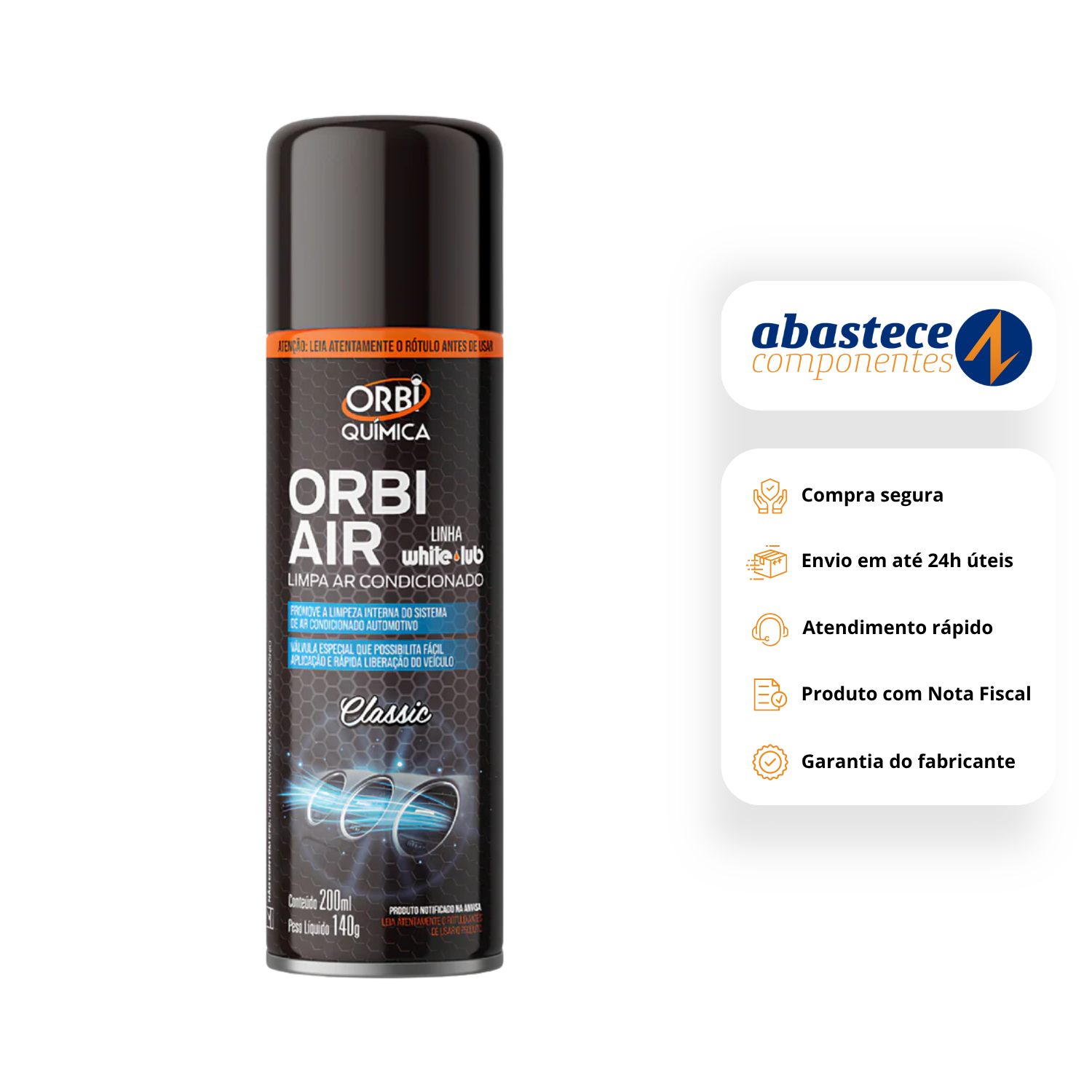 Limpa Ar Condicionado Orbi Air Classic 200ML 140g Orbi Quimica