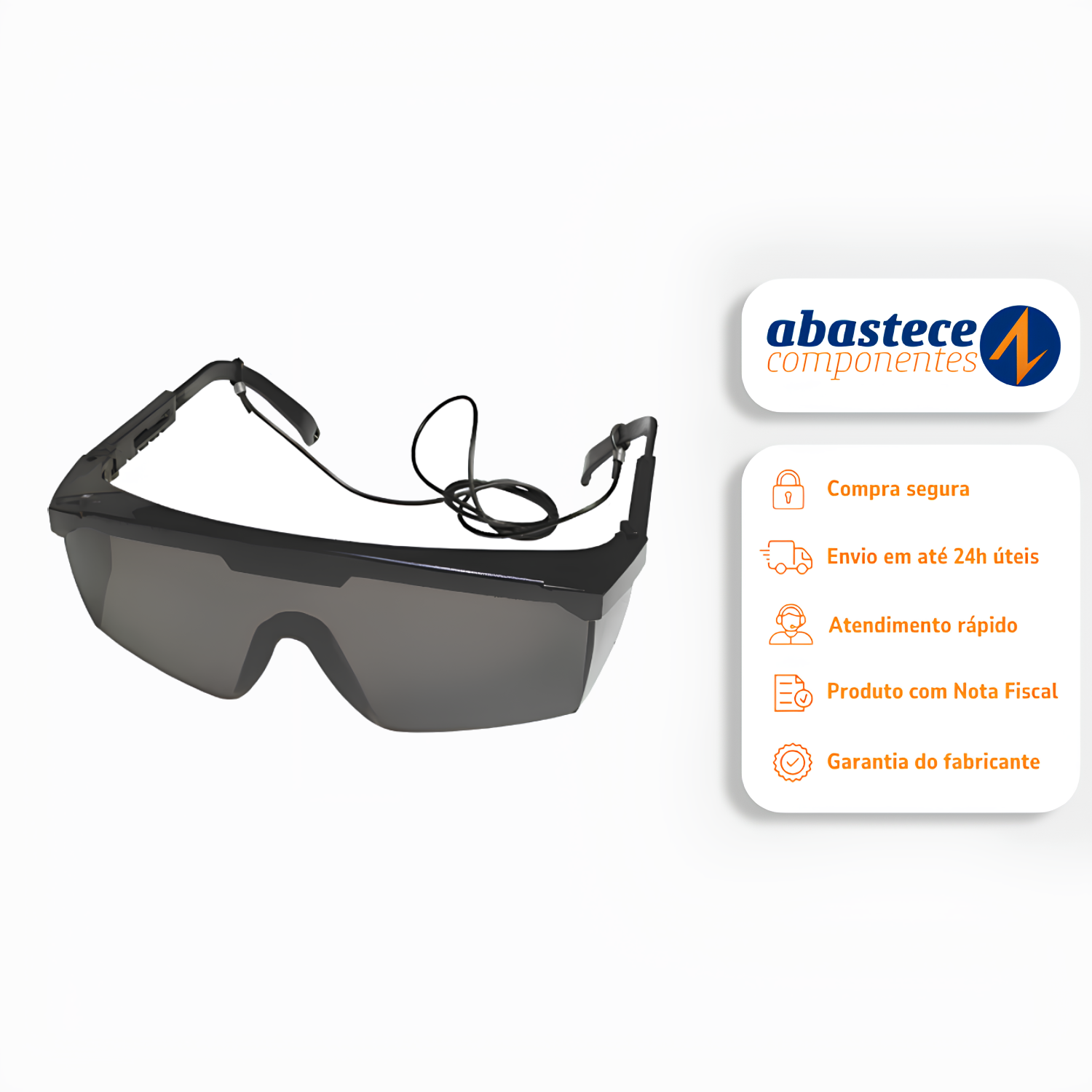 Oculos de Segurança Vision 3000 F Cinza Fume HB004003115 3M