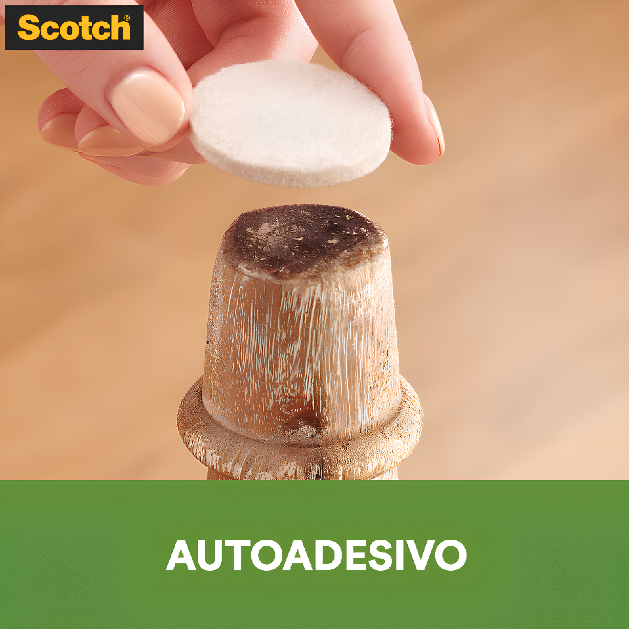 Feltro Sintético Móveis Scotch Redondo Marrom Medio M 3M
