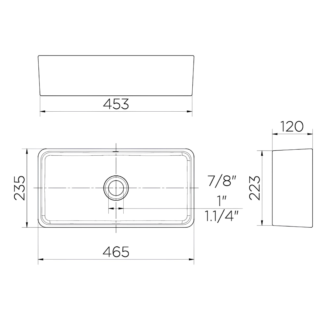 Cuba De Apoio Retangular Branca 465X235x120 01830826 Docol