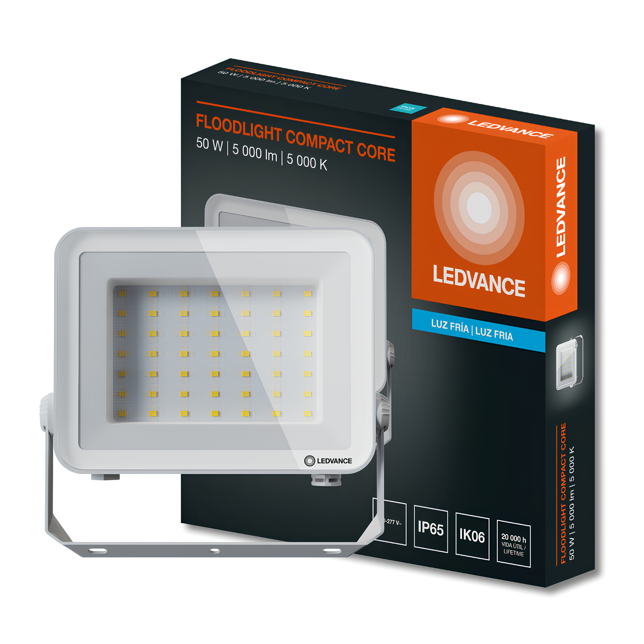 Refletor Floodlight Compact Branco 50W Ip65 Bivolt Ledvance