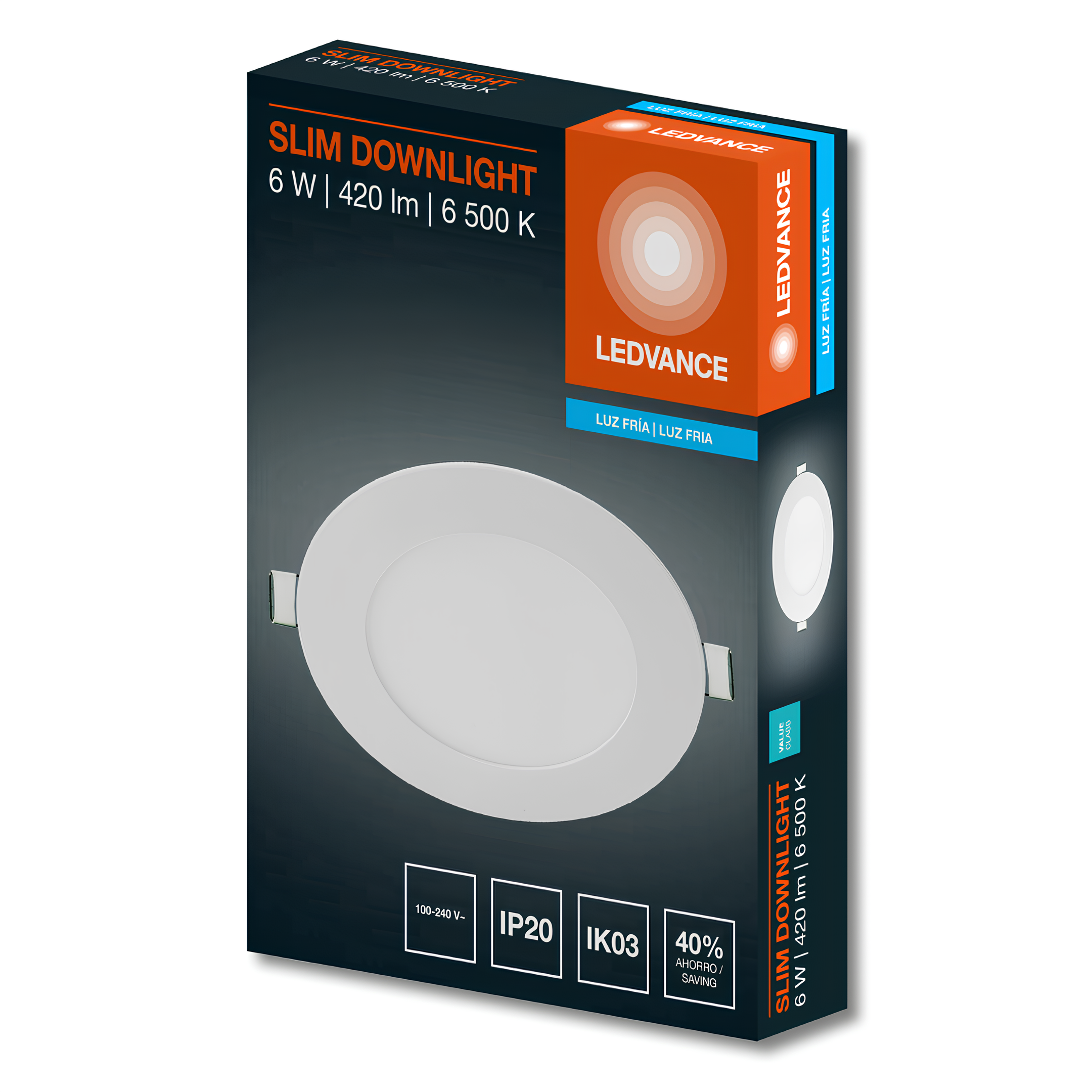 Luminaria Led Embutir Redonda Slim Downlight 12Cm 6W 400Lm Ledvance