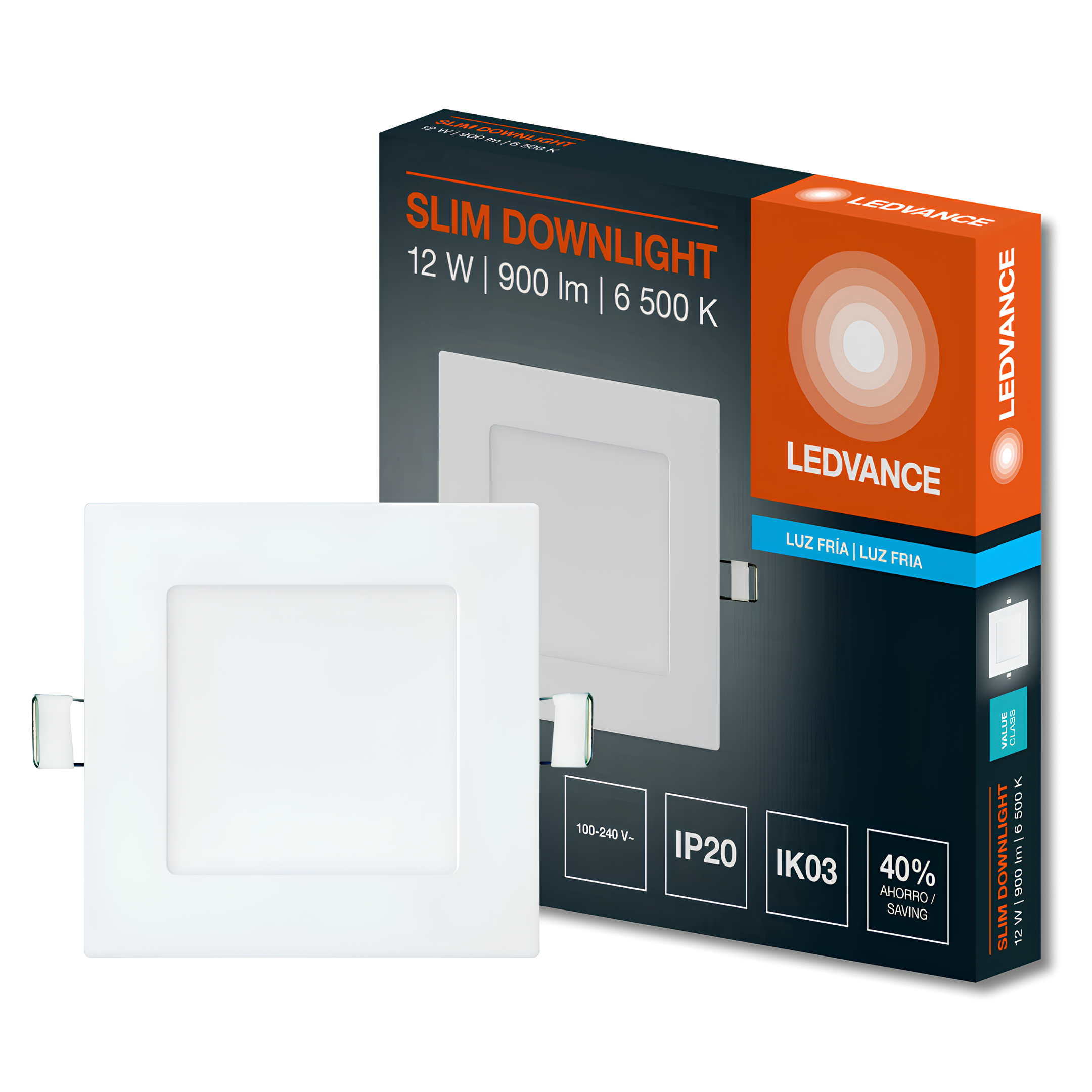 Luminaria Led Embutir Quadrada Slim Downlight 17Cm 12W 840Lm Ledvance