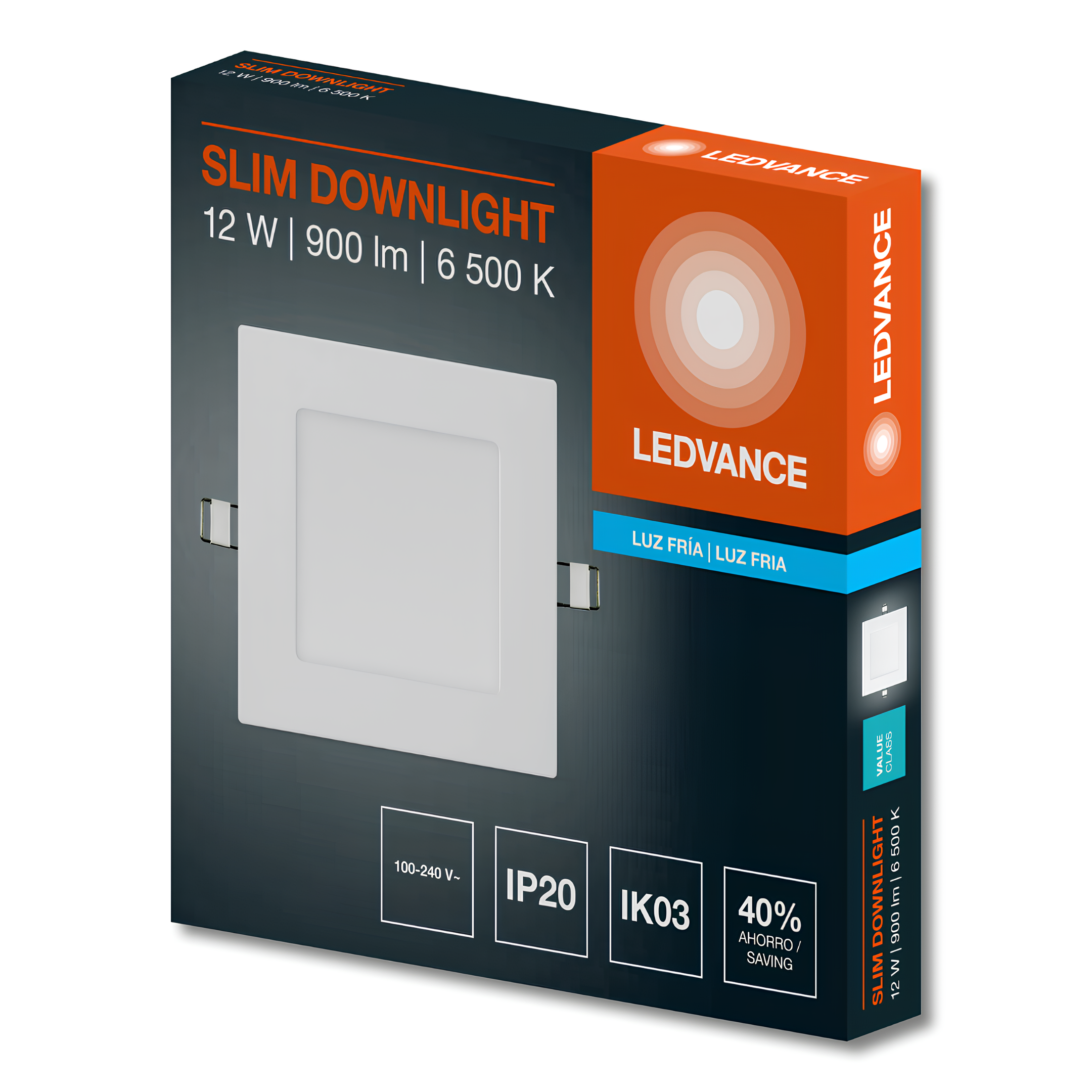 Luminaria Led Embutir Quadrada Slim Downlight 17Cm 12W 840Lm Ledvance