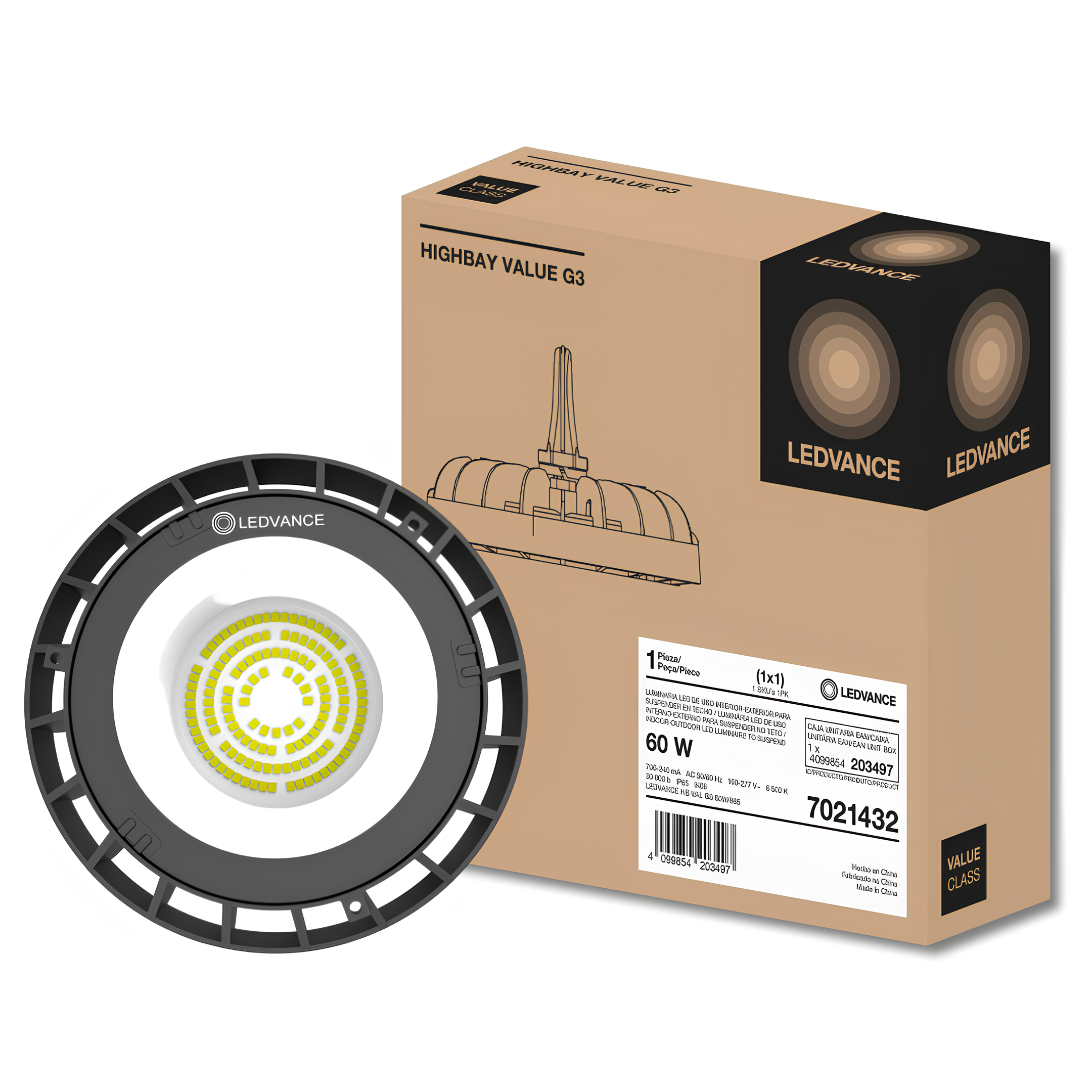 Luminaria Led Highbay Industrial 60W 6500K 7800Lm 105° Ledvance