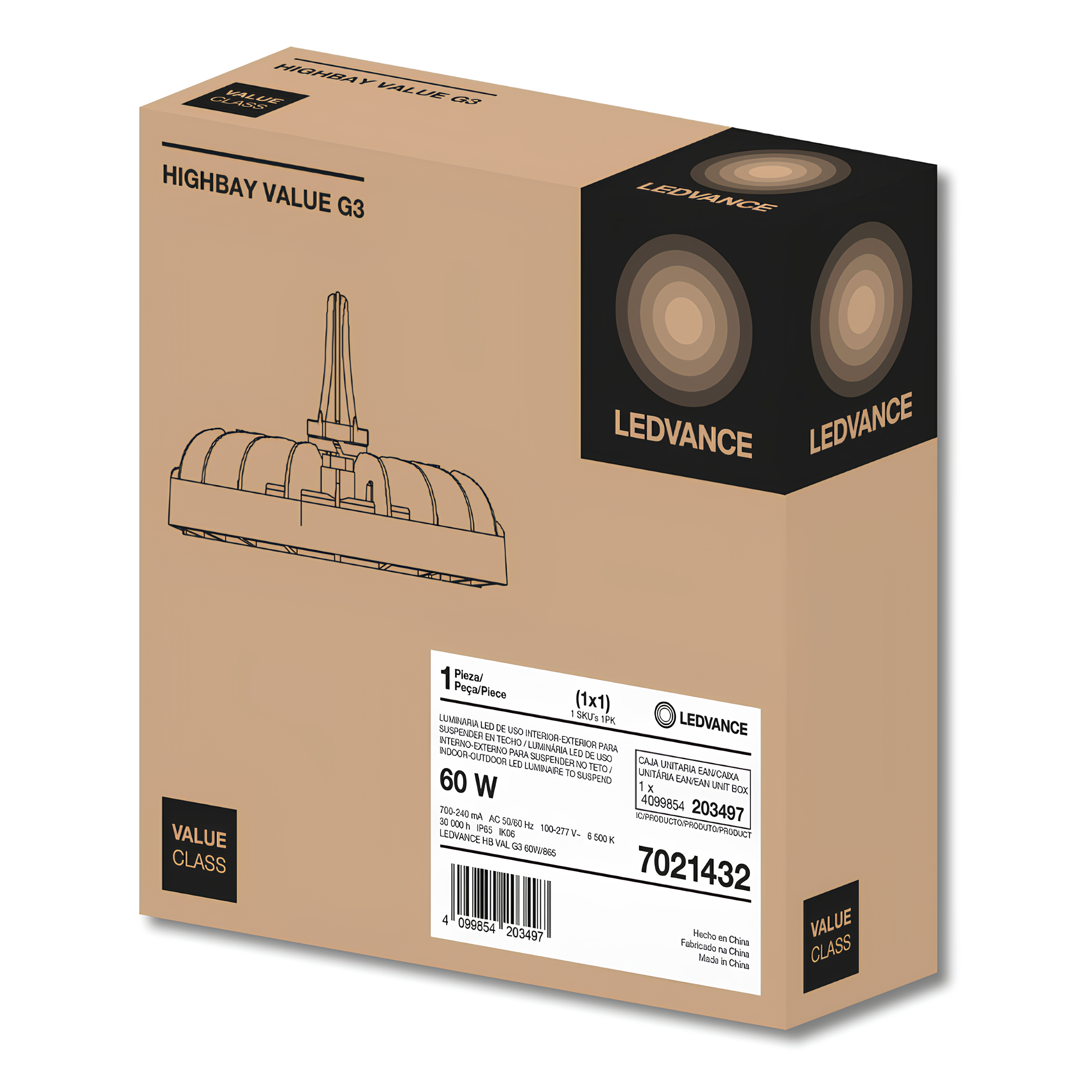 Luminaria Led Highbay Industrial 60W 6500K 7800Lm 105° Ledvance