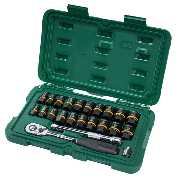 Jogo Soquete Extrator 1/4 X 3/8