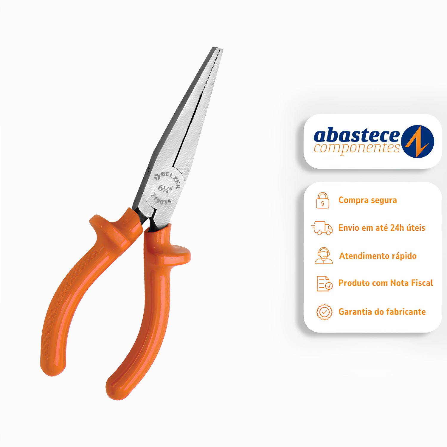 Alicate Bico Chato Longo 6.1/4" 219034B Belzer