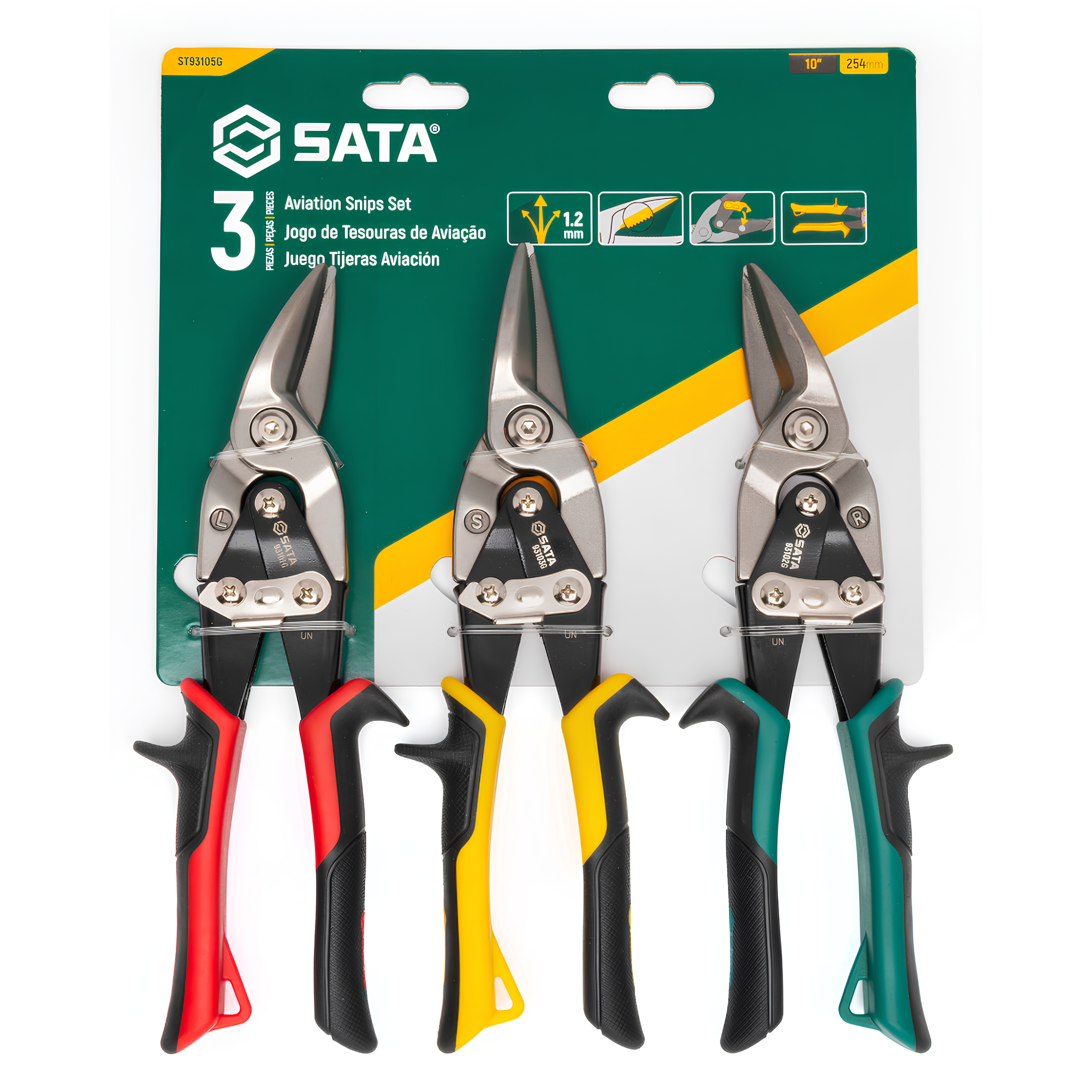 Jogo De Tesoura Aviação 10" 3 Peças St93105g Sata