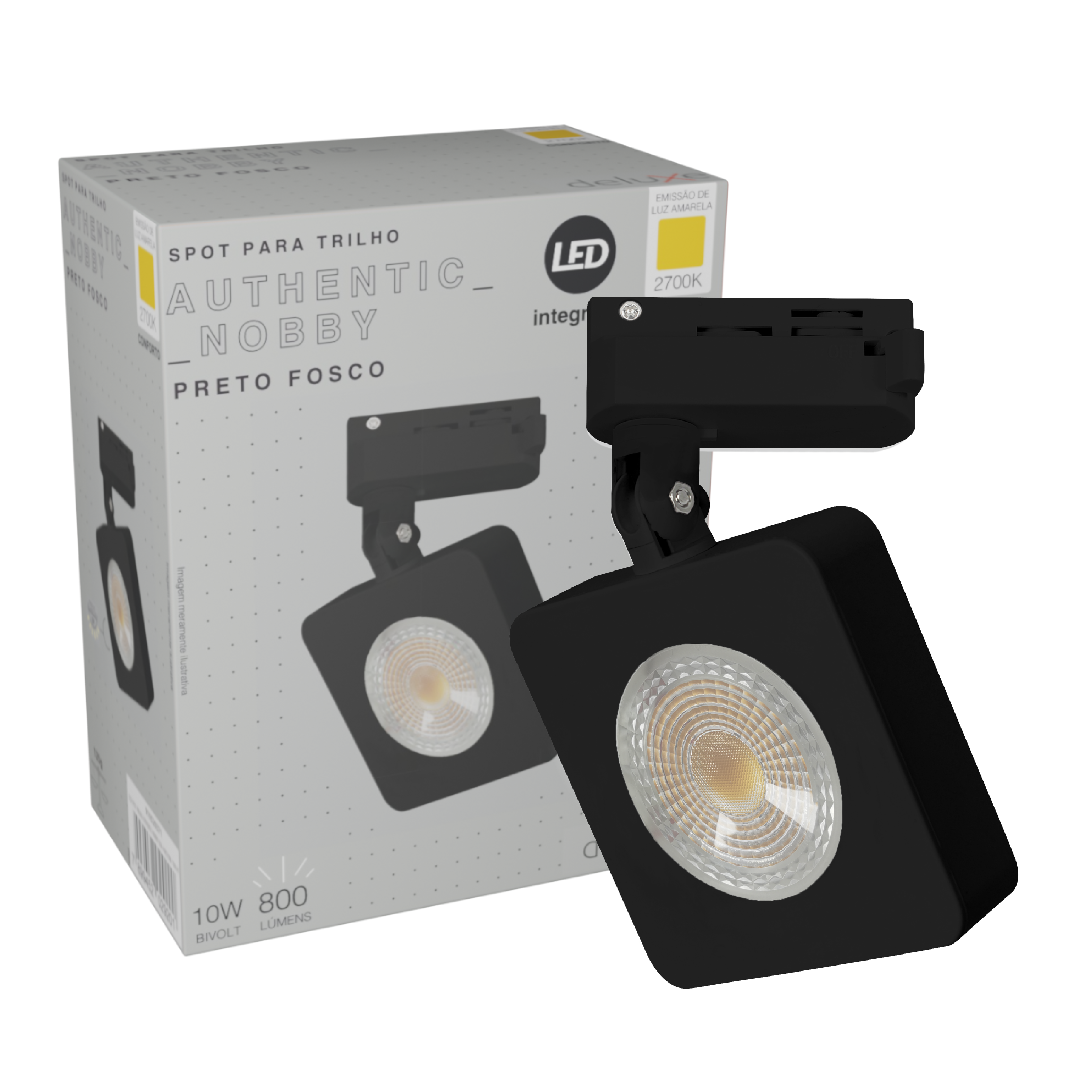 Spot Trilho Eletrificado Quadrado Nobby Pt 10W 800Lm Avant