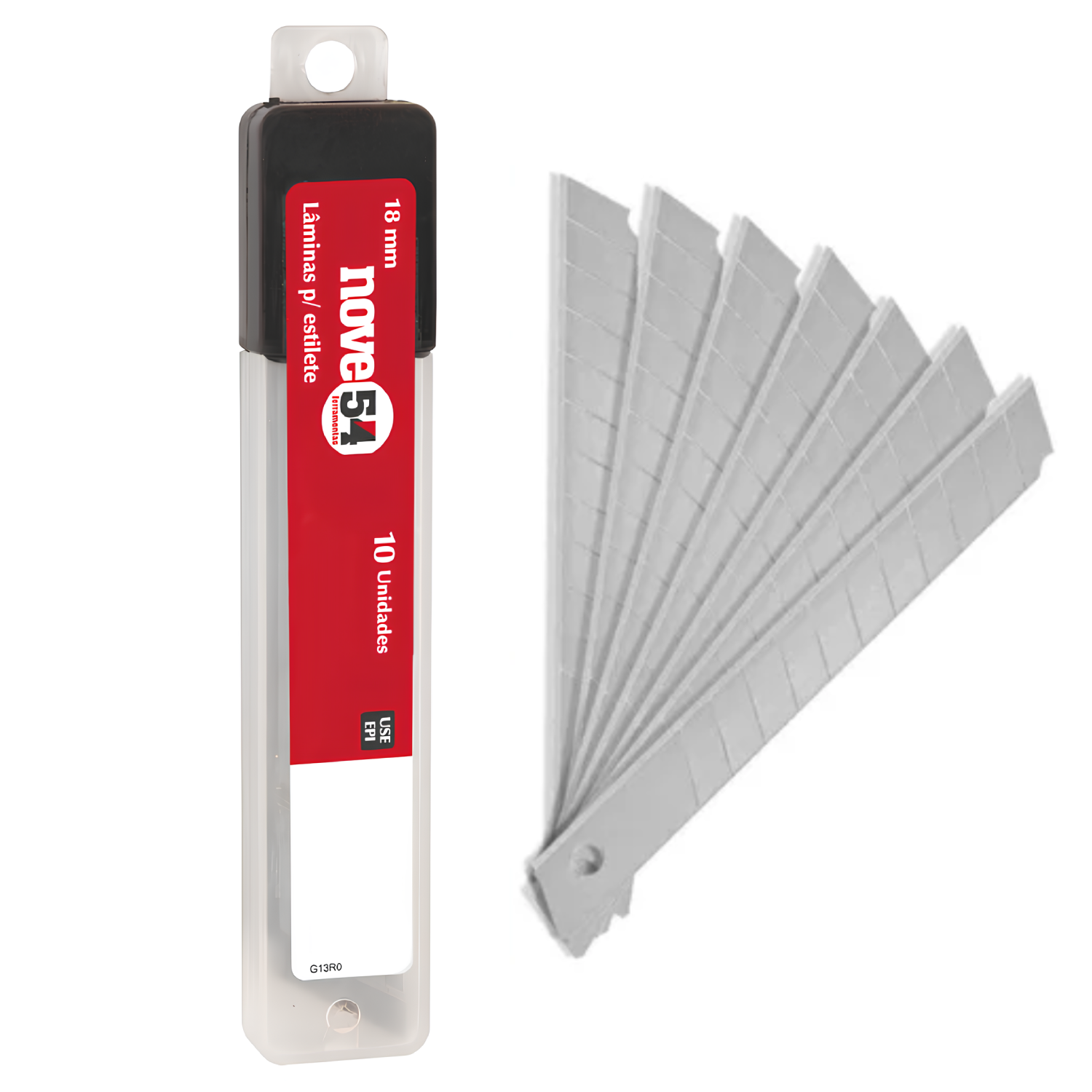 Lamina Para Estilete Largo 18Mm 10 Peças Nove54