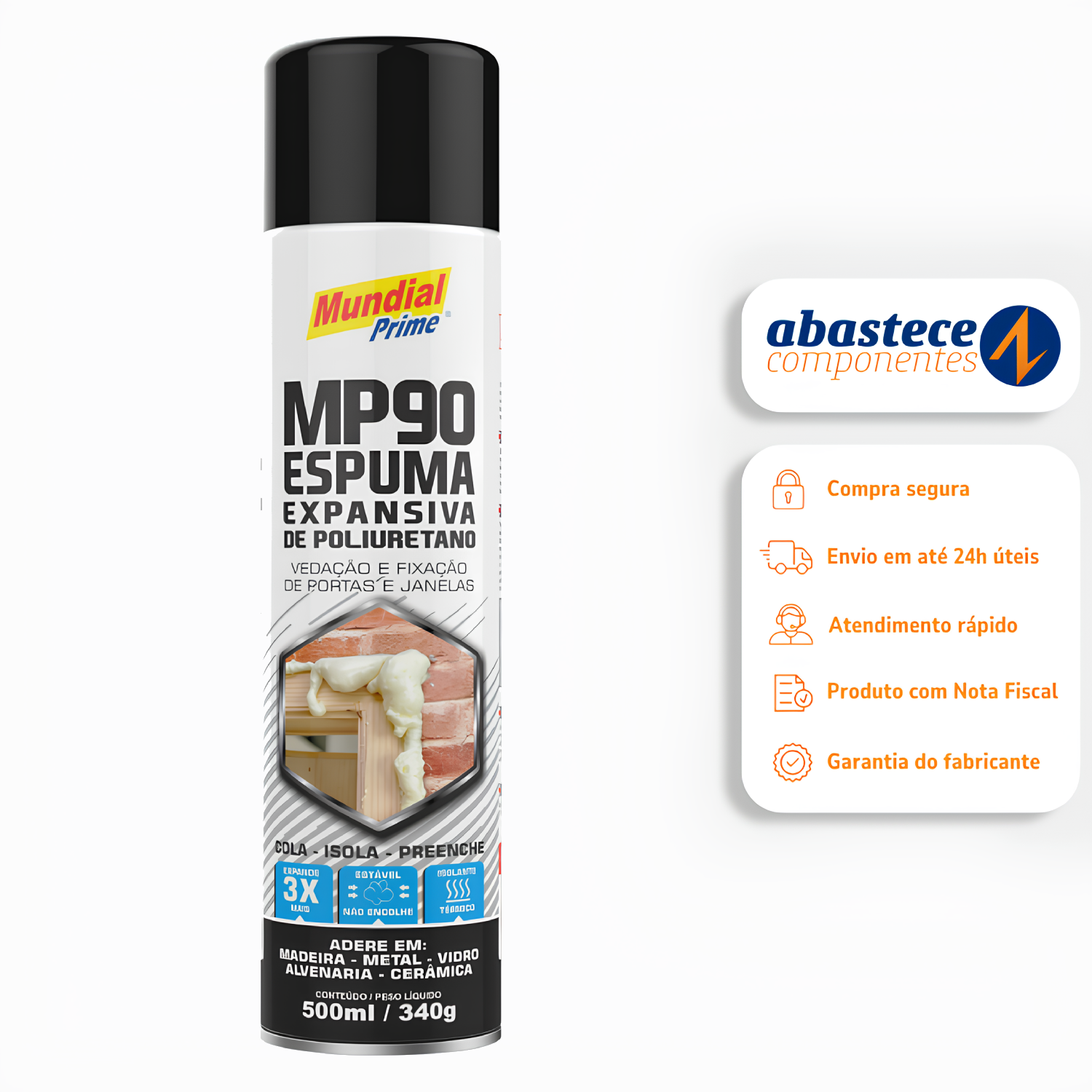 Espuma De Poliuretano 500Ml 340G AE05000004 Mundial Prime