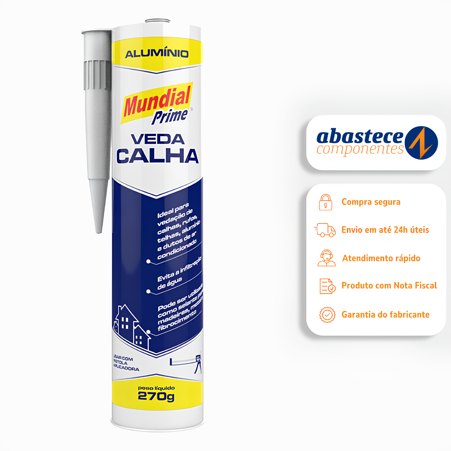 Veda Calha Alumínio 300Ml 270G LI05000009 Mundial Prime