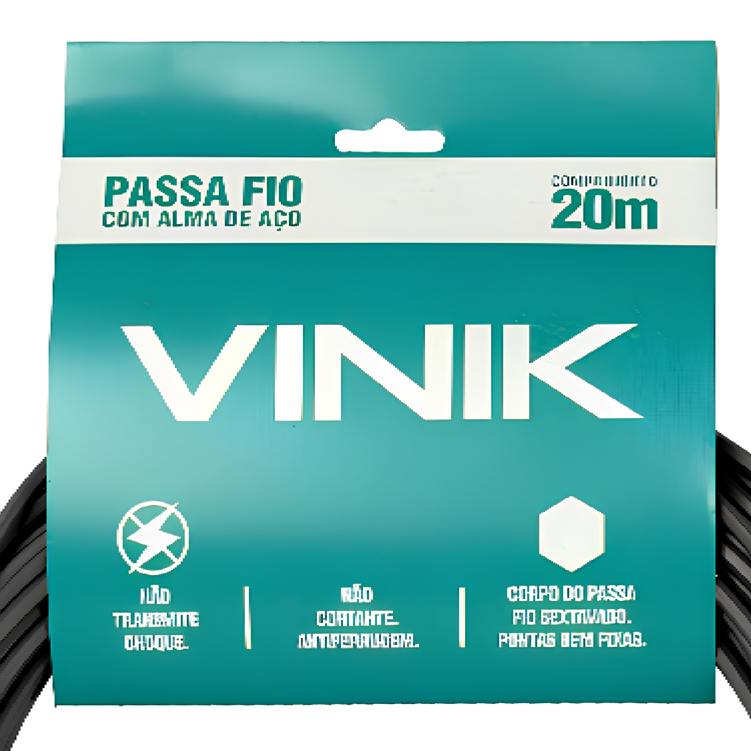 Passa Fio Com Alma De Aço Com Conexão 20 Metros Cinza Vinik