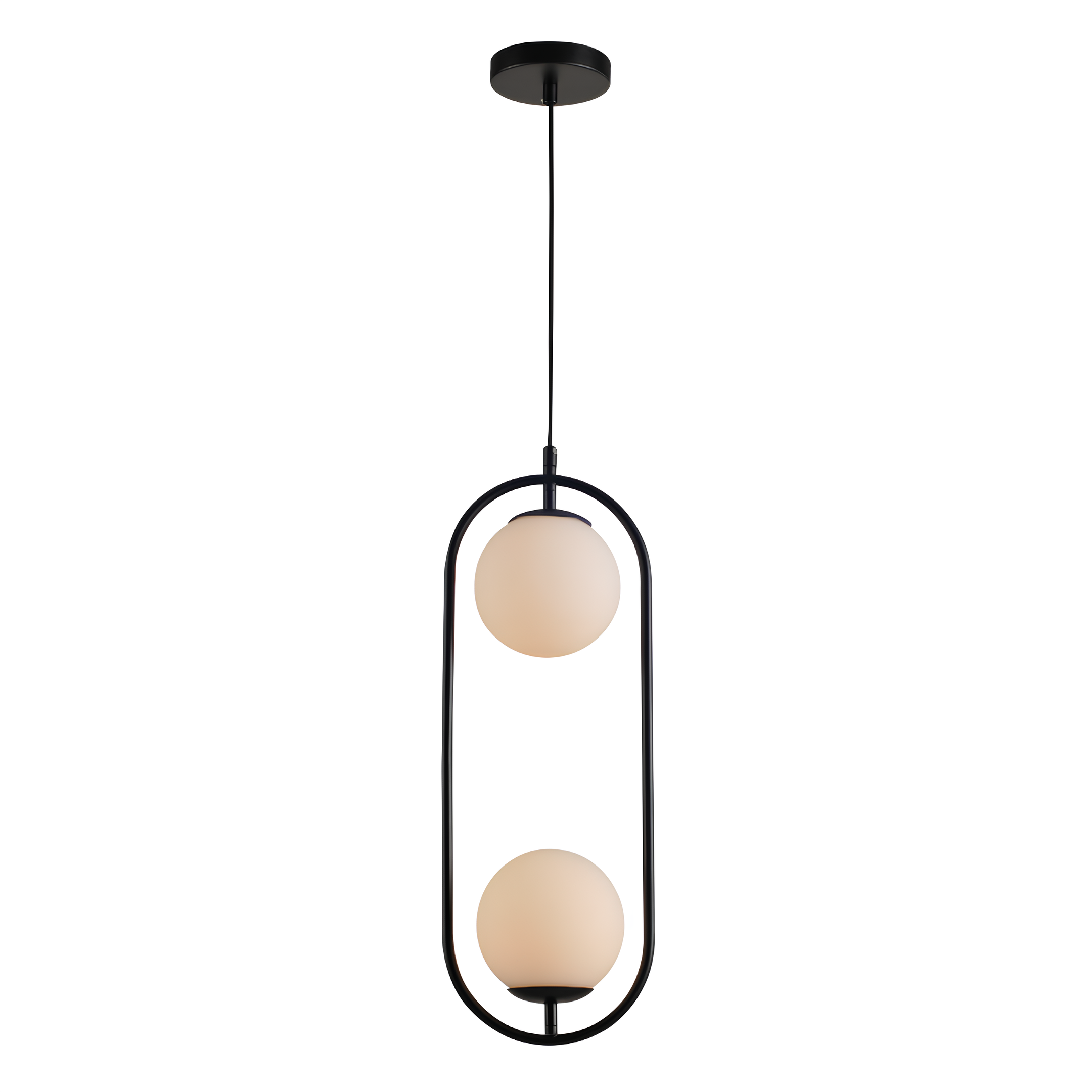 Pendente Pérola Aço 2xG45 54x20cm Aço e Vidro Ip20 E27 Avant