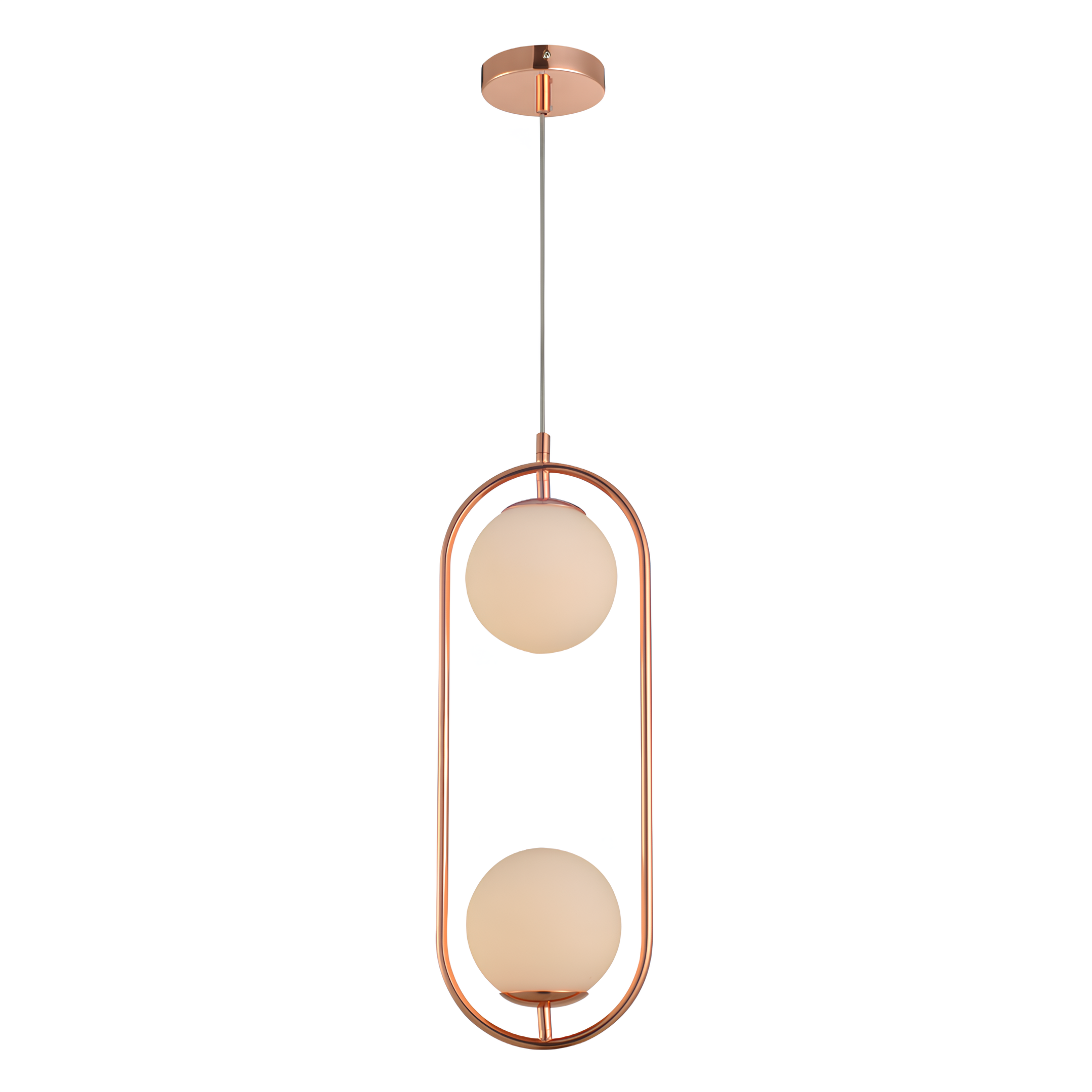 Pendente Pérola Aço 2xG45 54x20cm Aço e Vidro Ip20 E27 Avant