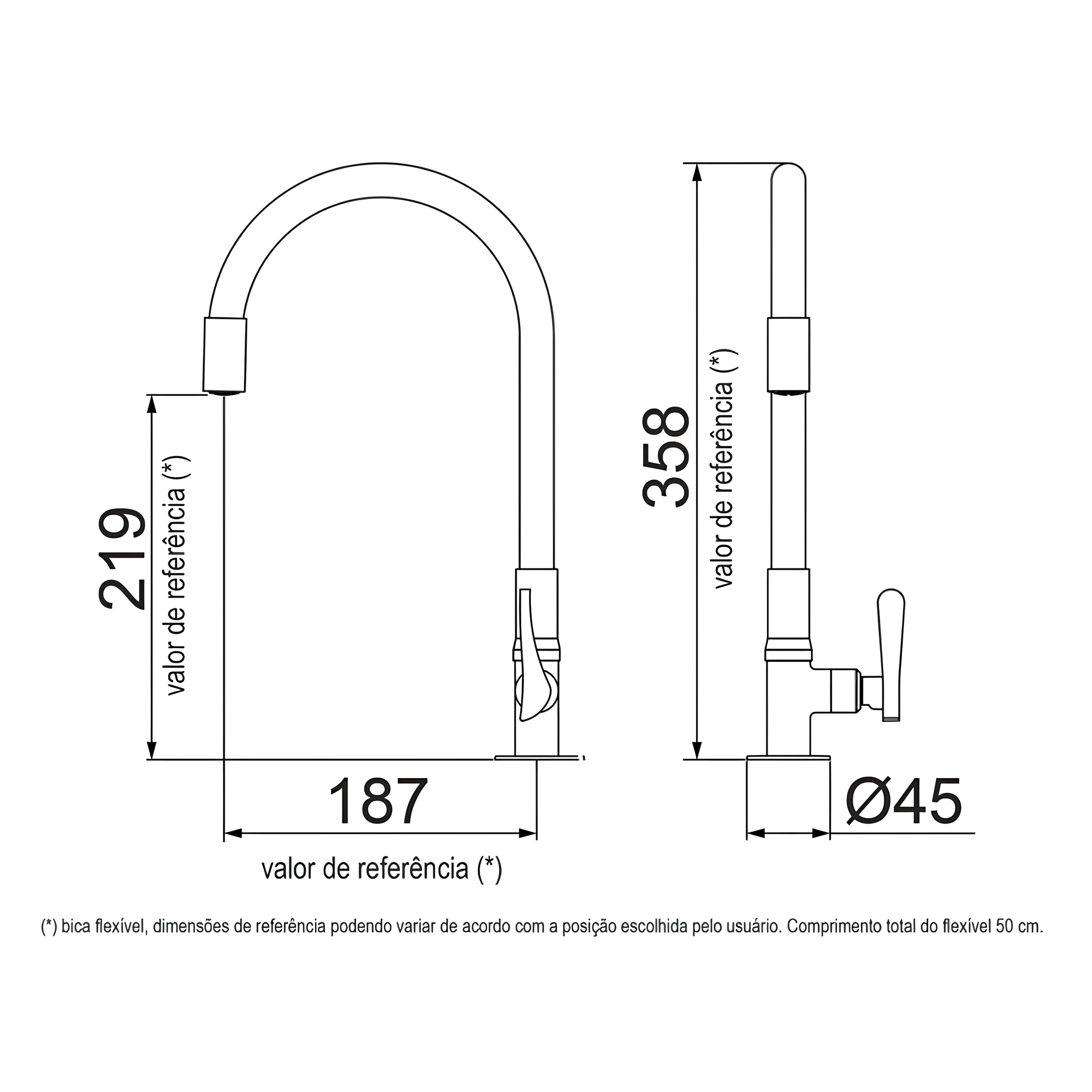 Torneira Mesa Articulável Lorenflex Pt 1177 B27 Lorenzetti