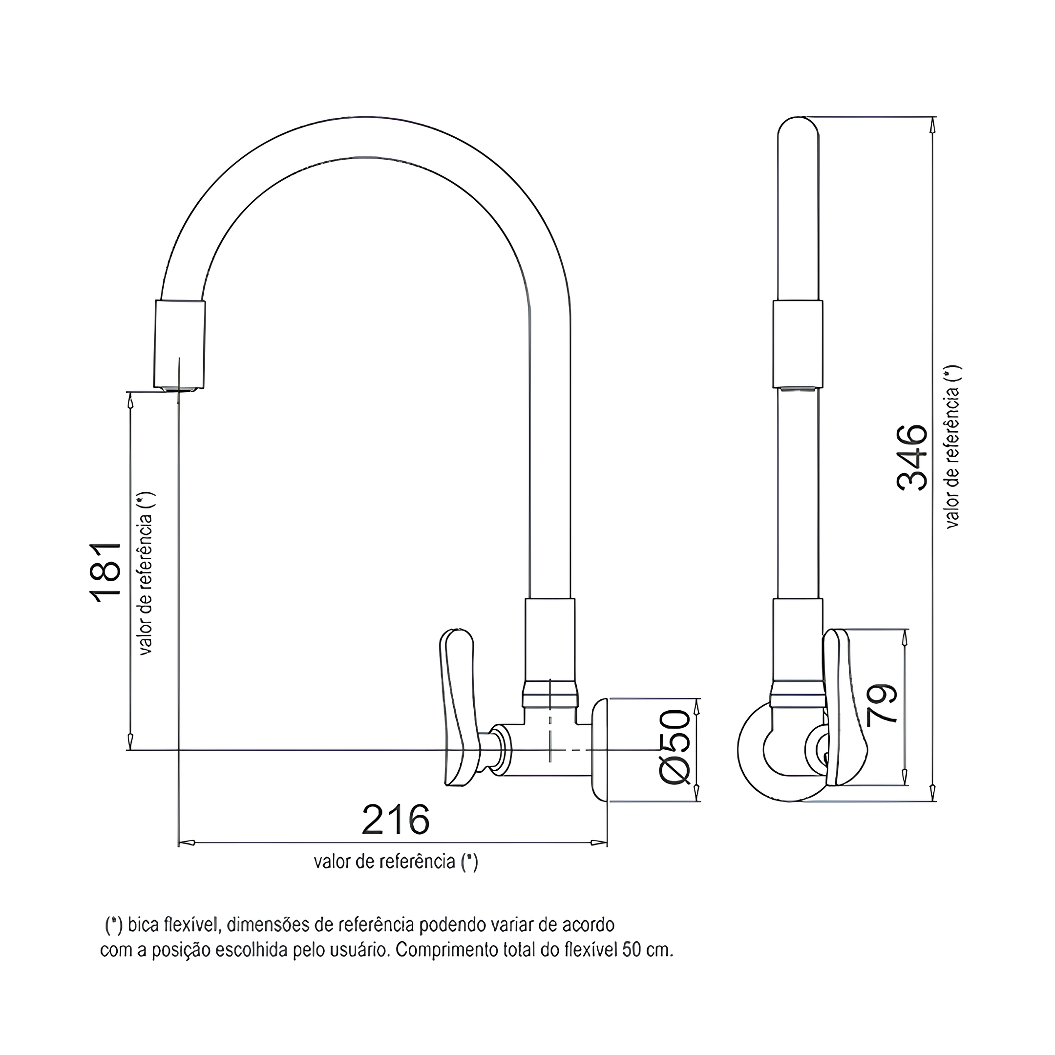 Torneira de Parede Flexível Lorenflex Pt 1178 B27 Lorenzetti
