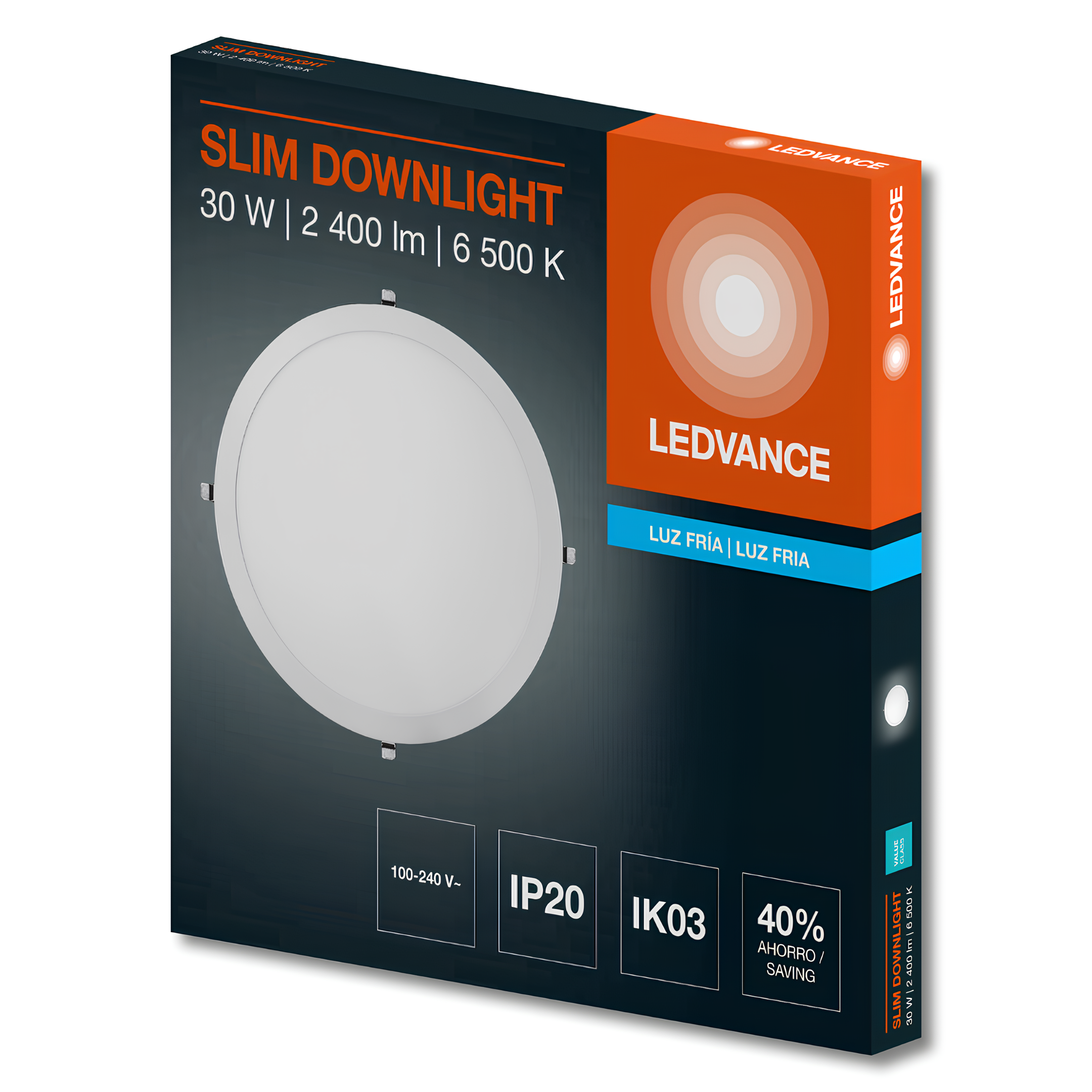 Luminaria Led Embutir Redonda 40Cm 30W 3000K 2400Lm Ledvance
