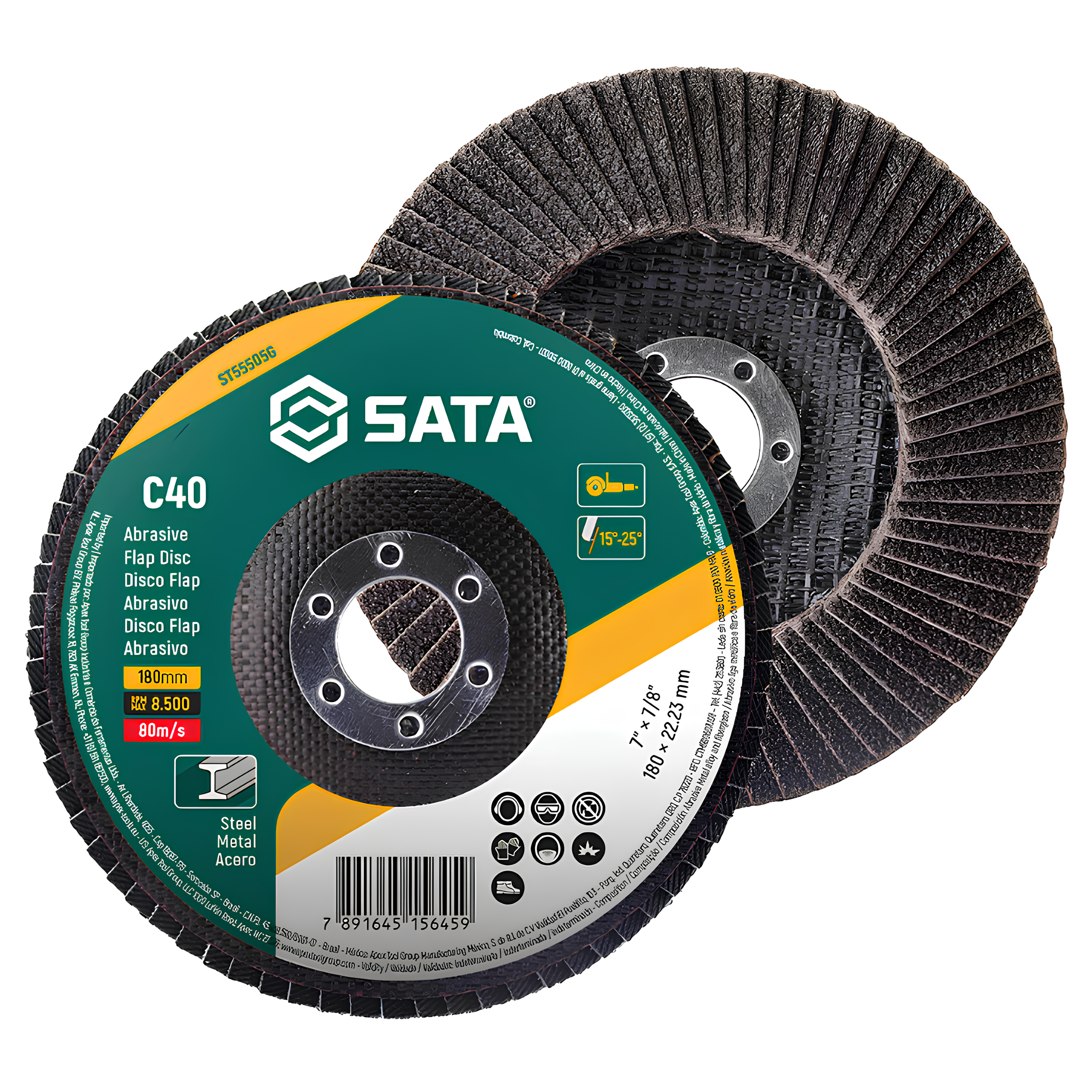 Disco Flap Abrasivo Metal/Inox 7" C40 ST55505G Sata
