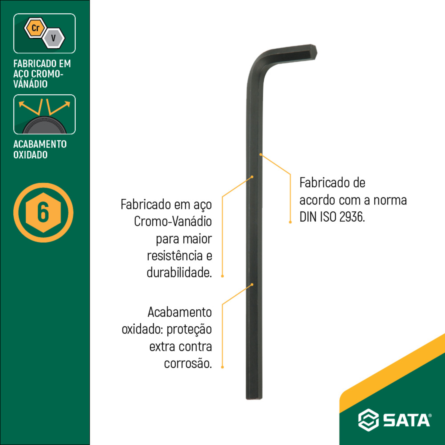 Jogo Chave Hexagonal Curta 11 Peças St09128l Sata