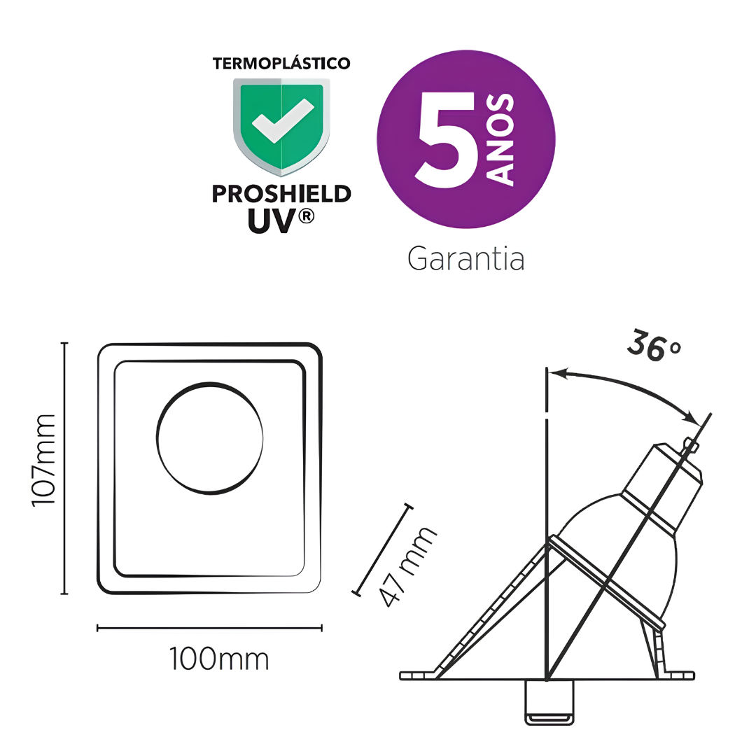 Spot Qd Embutir Angular Face Recuado MR16 Branco Saveenergy