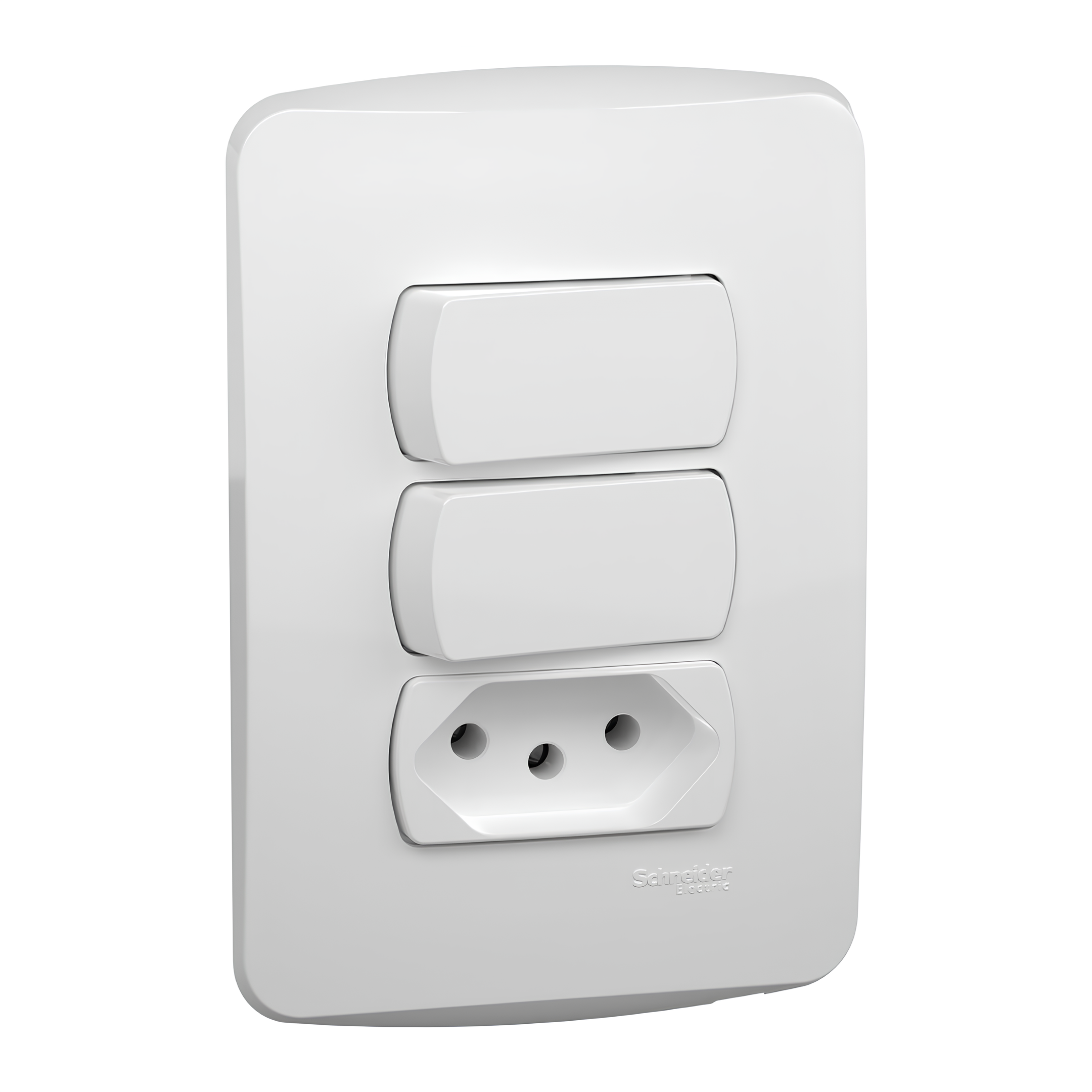 Conjunto 2 Inter Simples + 1 Tomada 2P+T 10A 250V Miluz Schneider