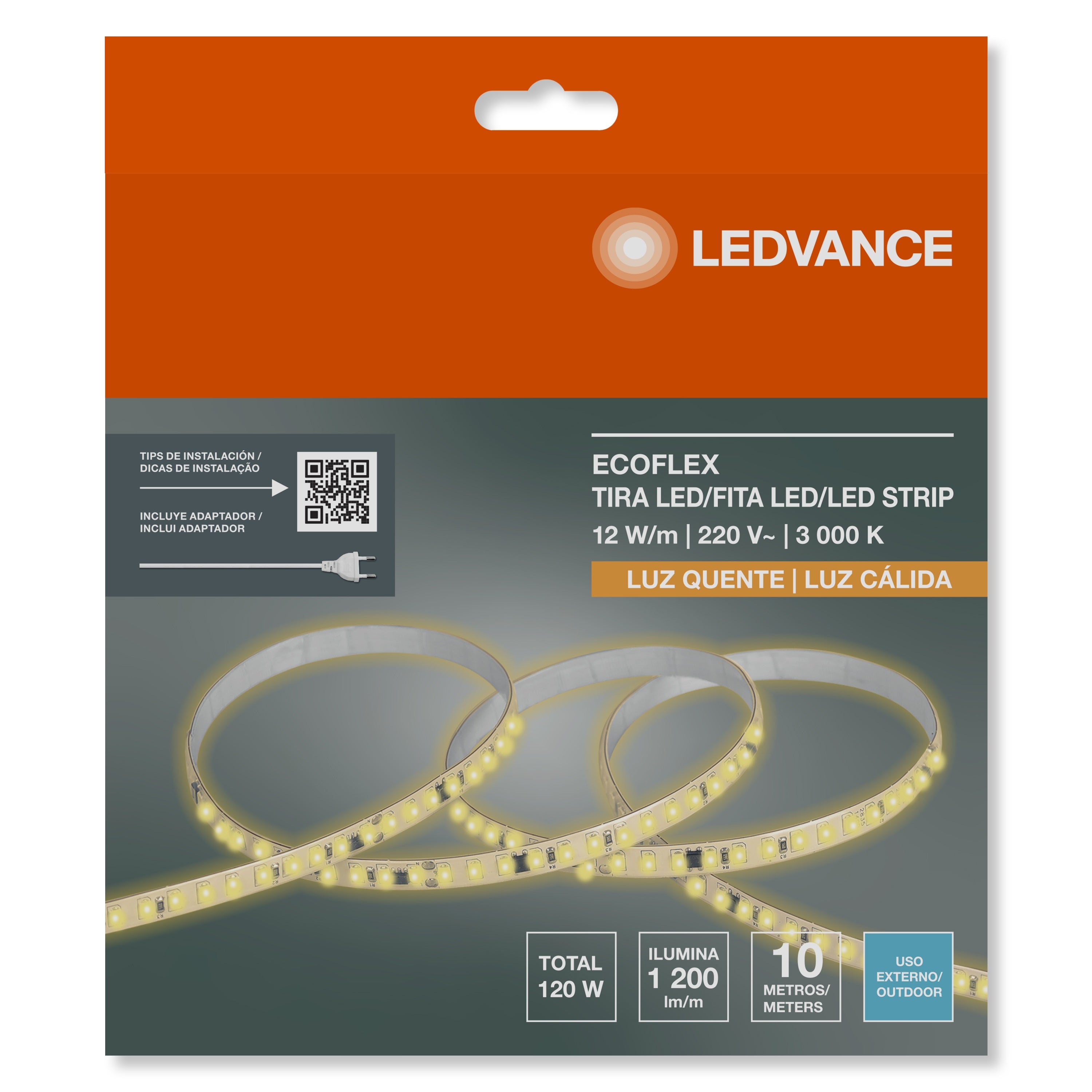 Fita Led 10M 3000K 700Lm/M 220V Value Alta Tensao Ledvance