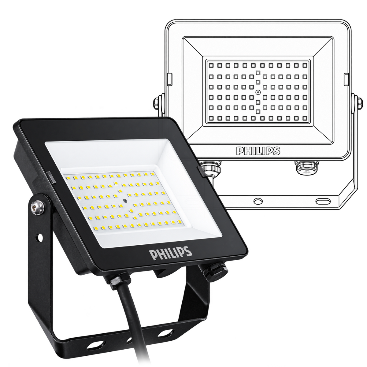 Refletor Essential 50W 3000K 4700Lm Ip65 Bvp152 G3 Philips