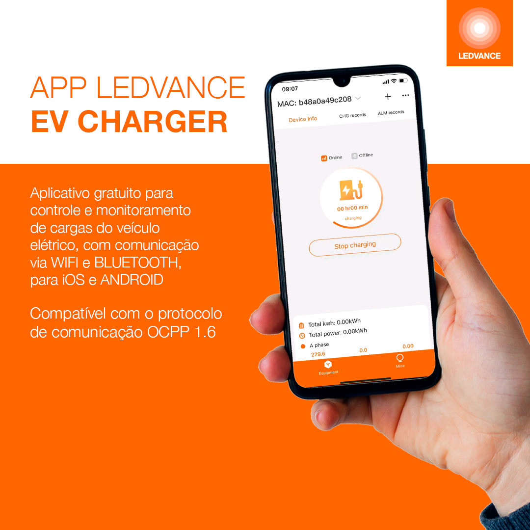 Carregador Veicular Smart Energy 22Kw 32A 380V Ip65 Ledvance
